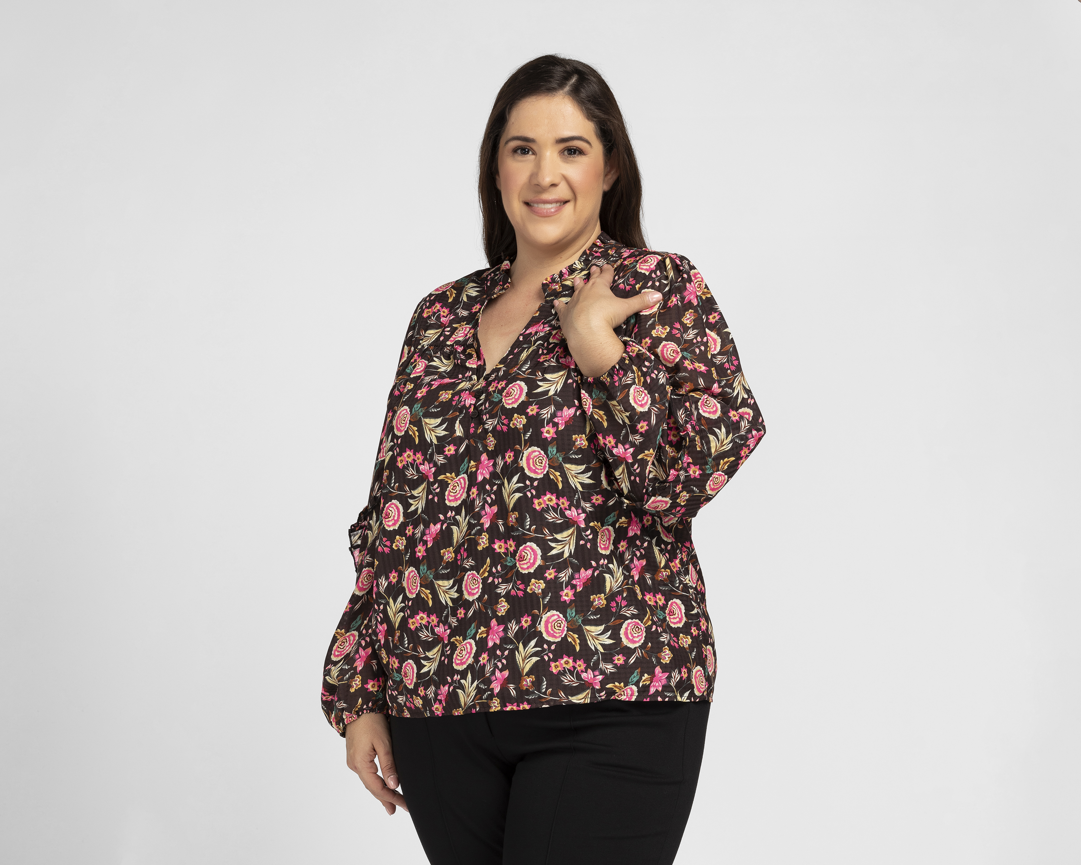 Blusa Lady Sun Manga Larga con Estampado Floral