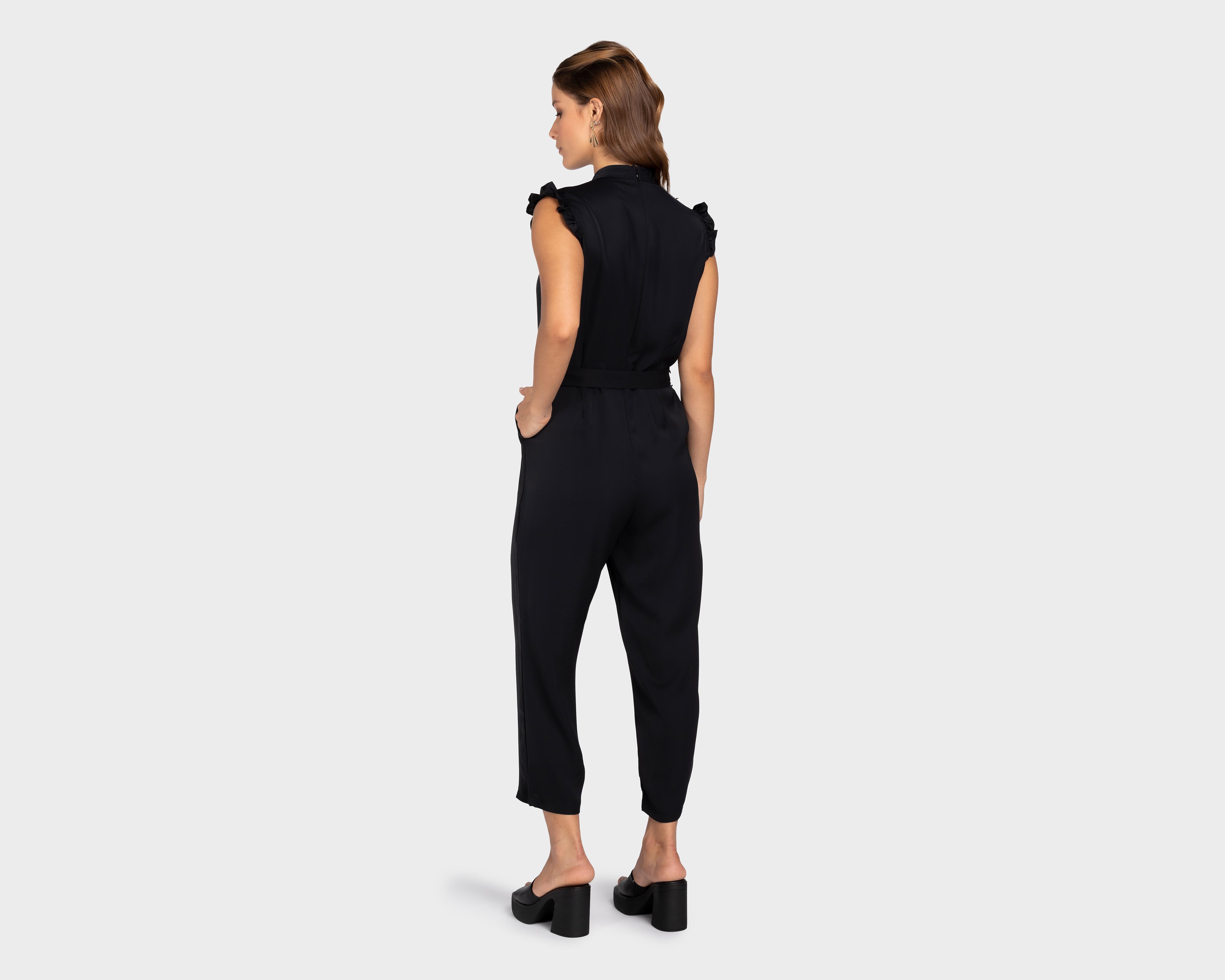 Foto 6 pulgar | Foto 3 | Jumper Sahara Casual Negro con Cintura Ajustable