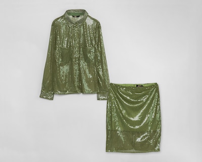 Foto 1 | Foto 1 | Blusa y Falda Jennifer Lopez Verde con Lentejuela