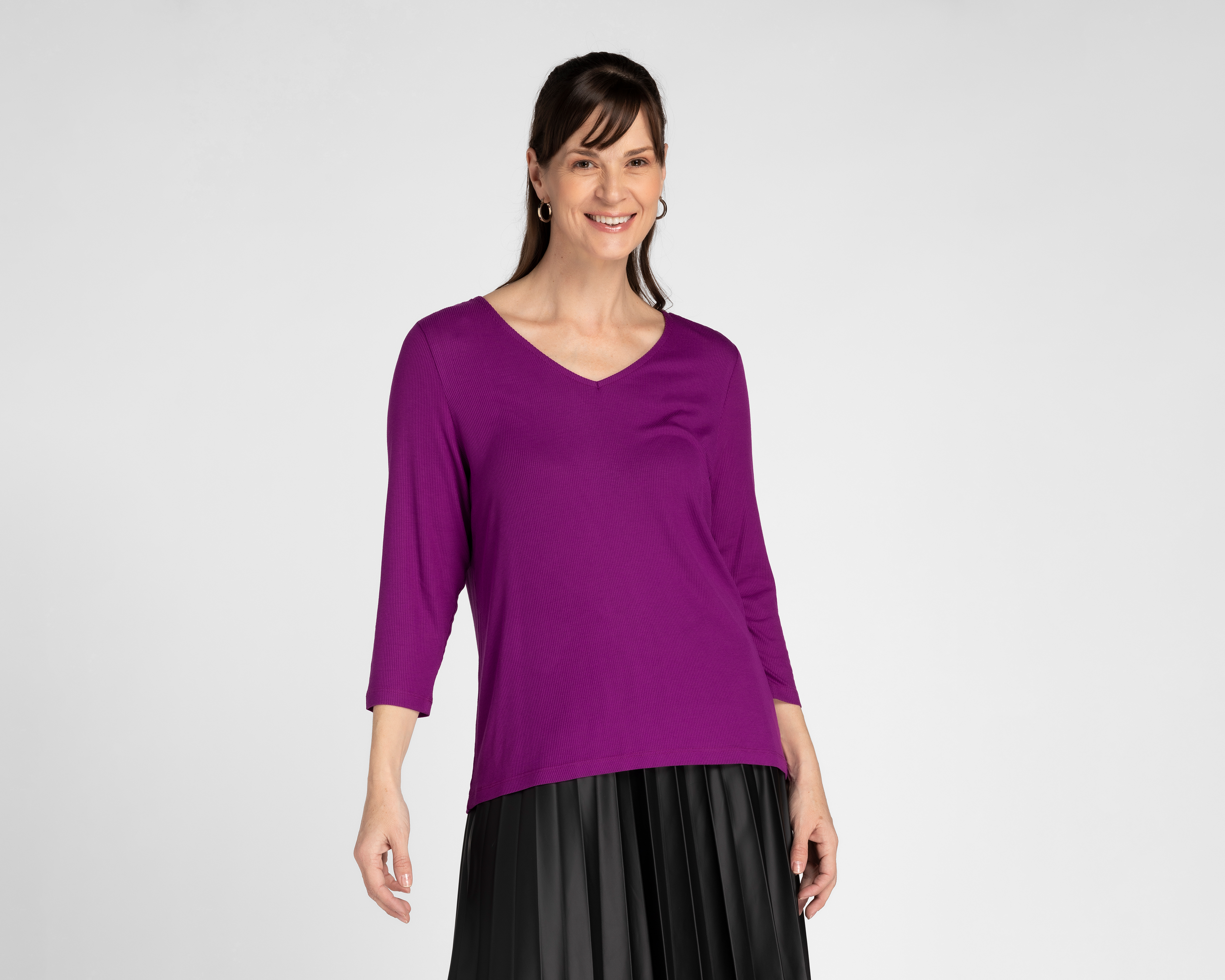 Playera Lady Sun Manga 3/4 Morada