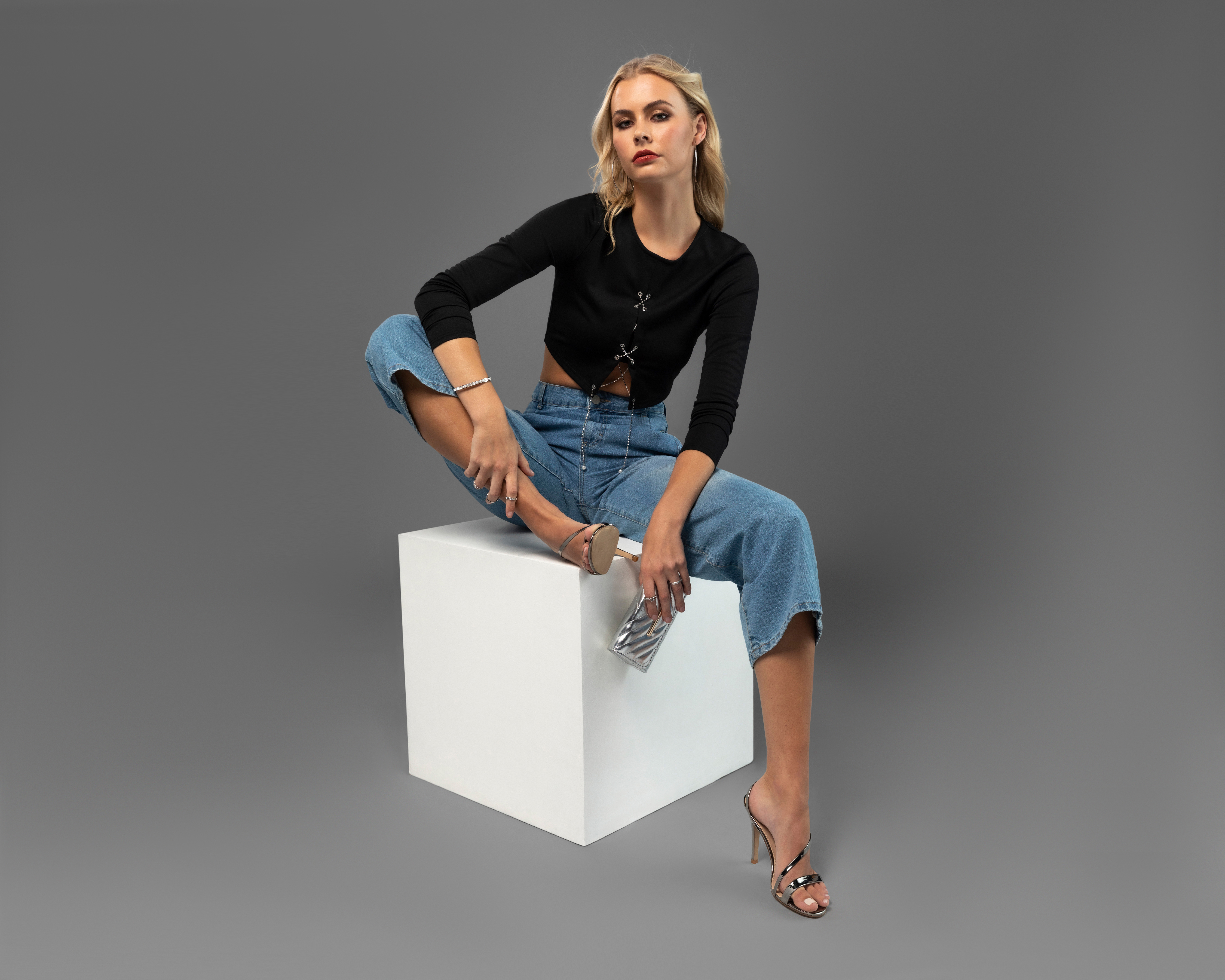 Blusa Bebe Manga Larga con Tira de Pedrería