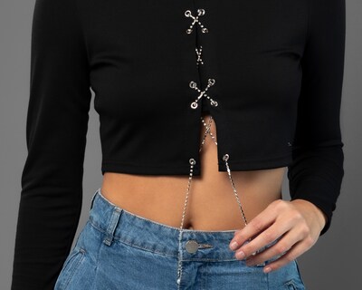 Foto 7 | Foto 7 | Blusa Bebe Manga Larga con Tira de Pedrería