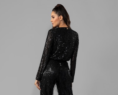 Foto 3 | Foto 3 | Blusa Jennifer Lopez Manga Larga con Lentejuela