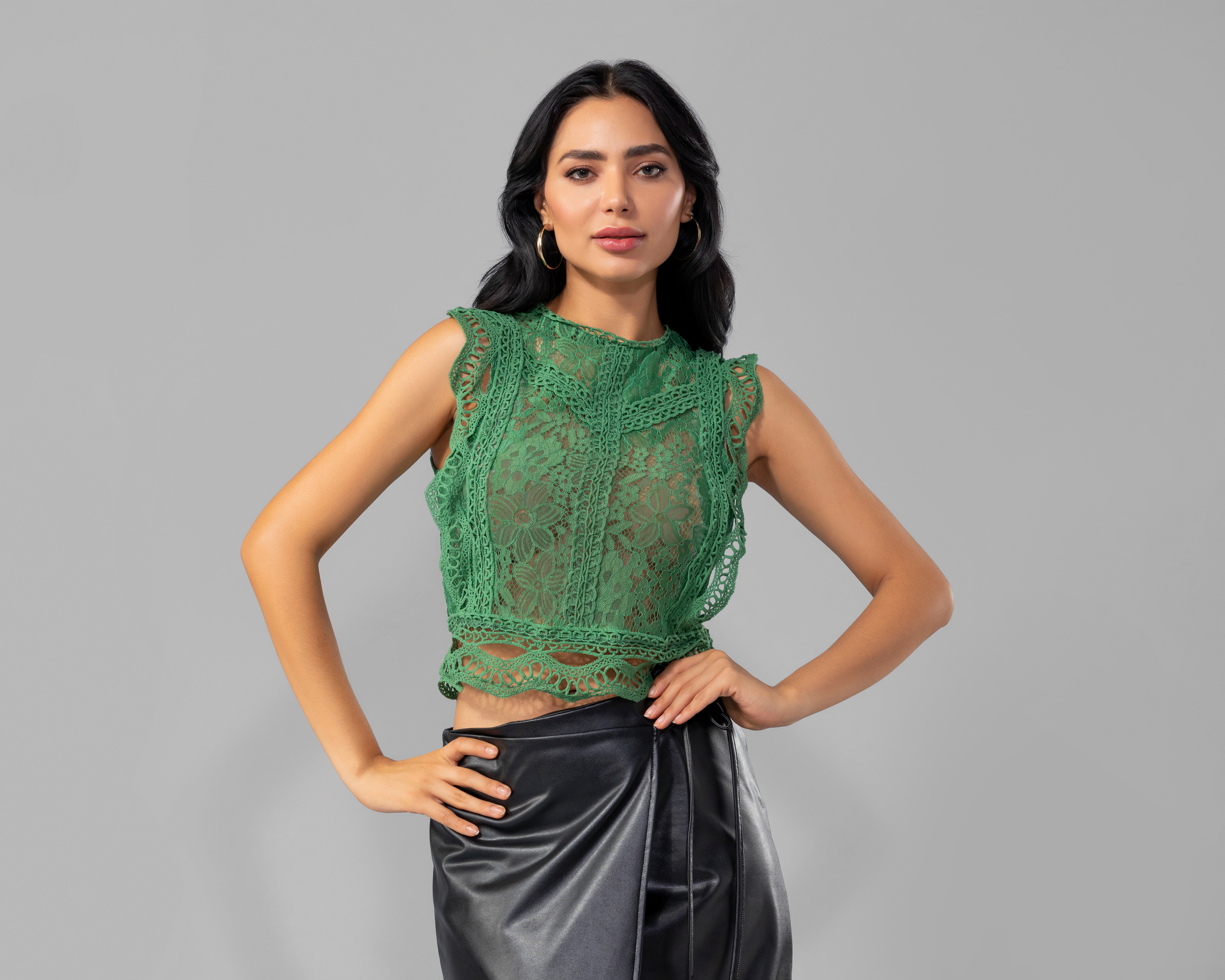 Foto 2 | Foto 2 | Blusa Jennifer Lopez sin Manga con Encaje