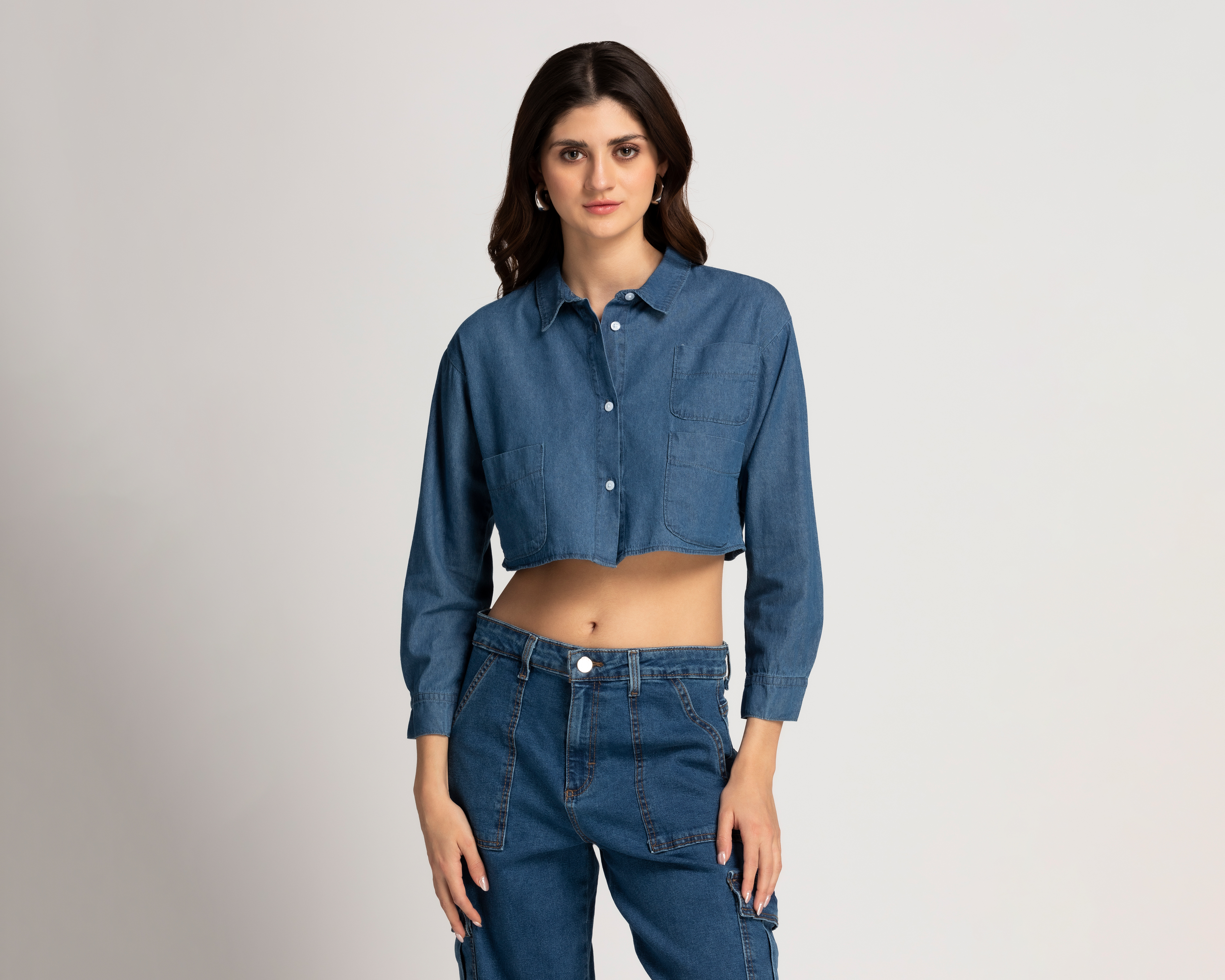 Blusa Refill Manga Larga con Botones