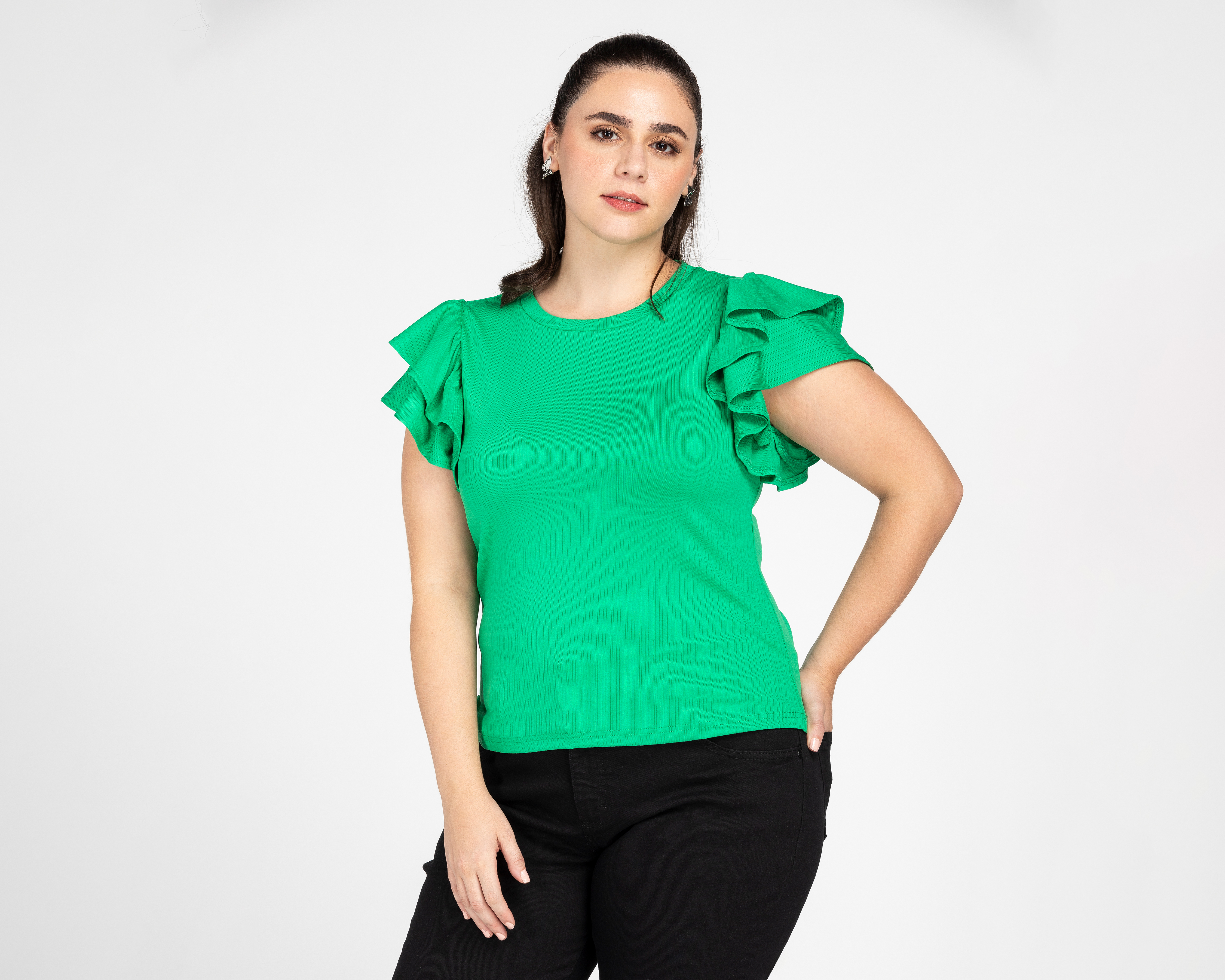 Foto 5 pulgar | Foto 4 | Blusa Refill Manga Corta con Olanes