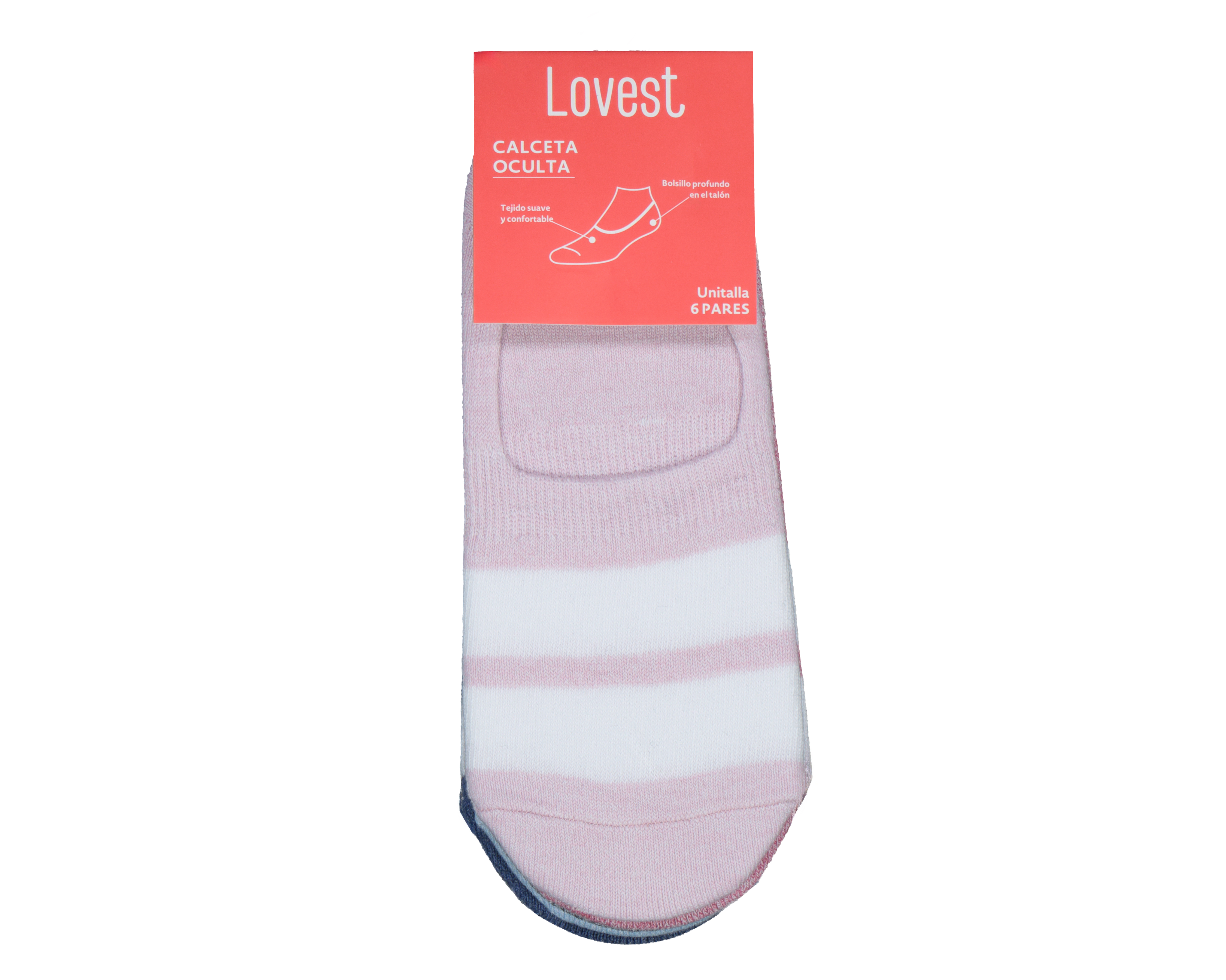 Foto 4 pulgar | Foto 3 | Calcetas Invisibles Lovest para Mujer 6 Pares