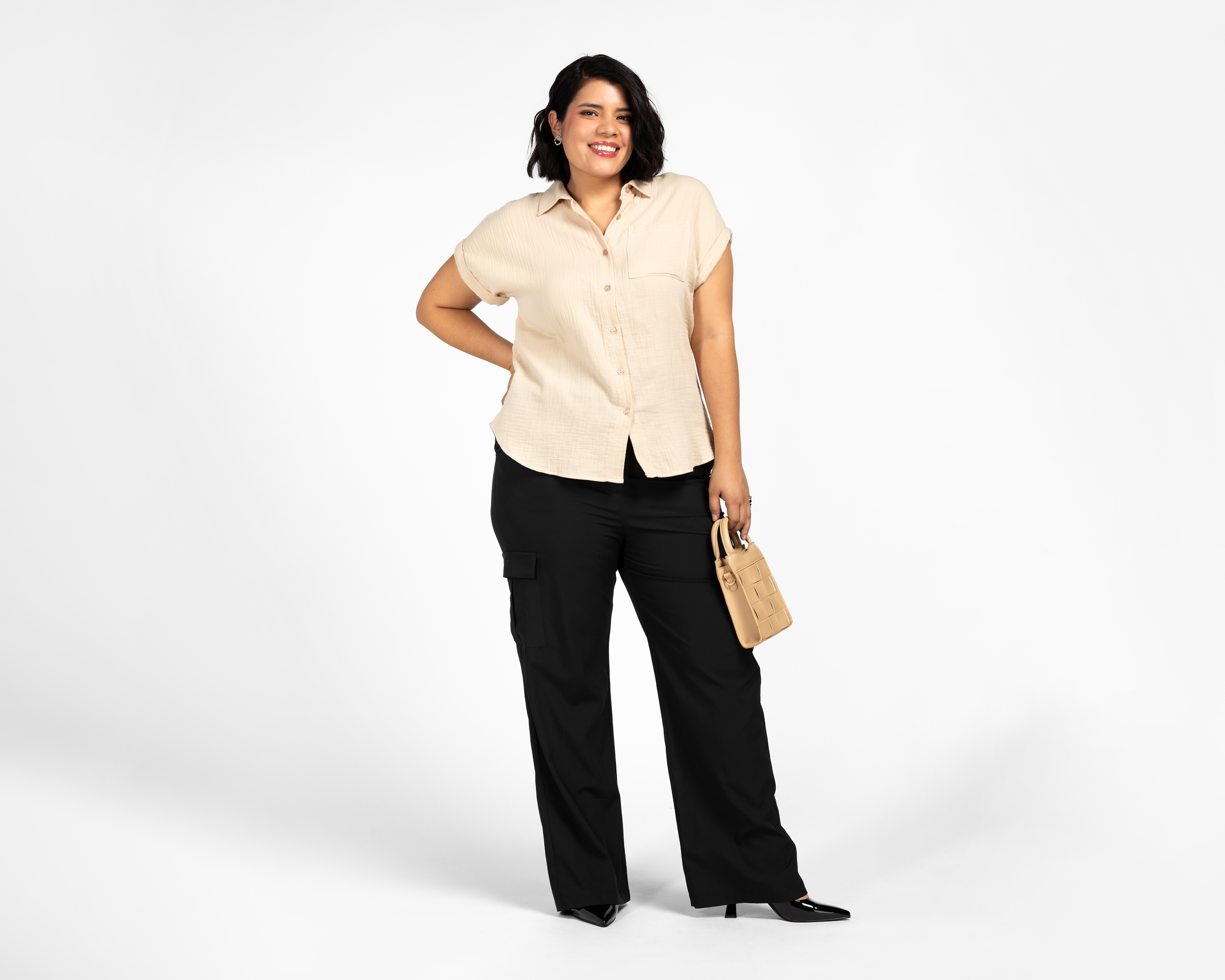 Foto 2 | Foto 2 | Pantalón Cargo María Ferré Negro para Mujer