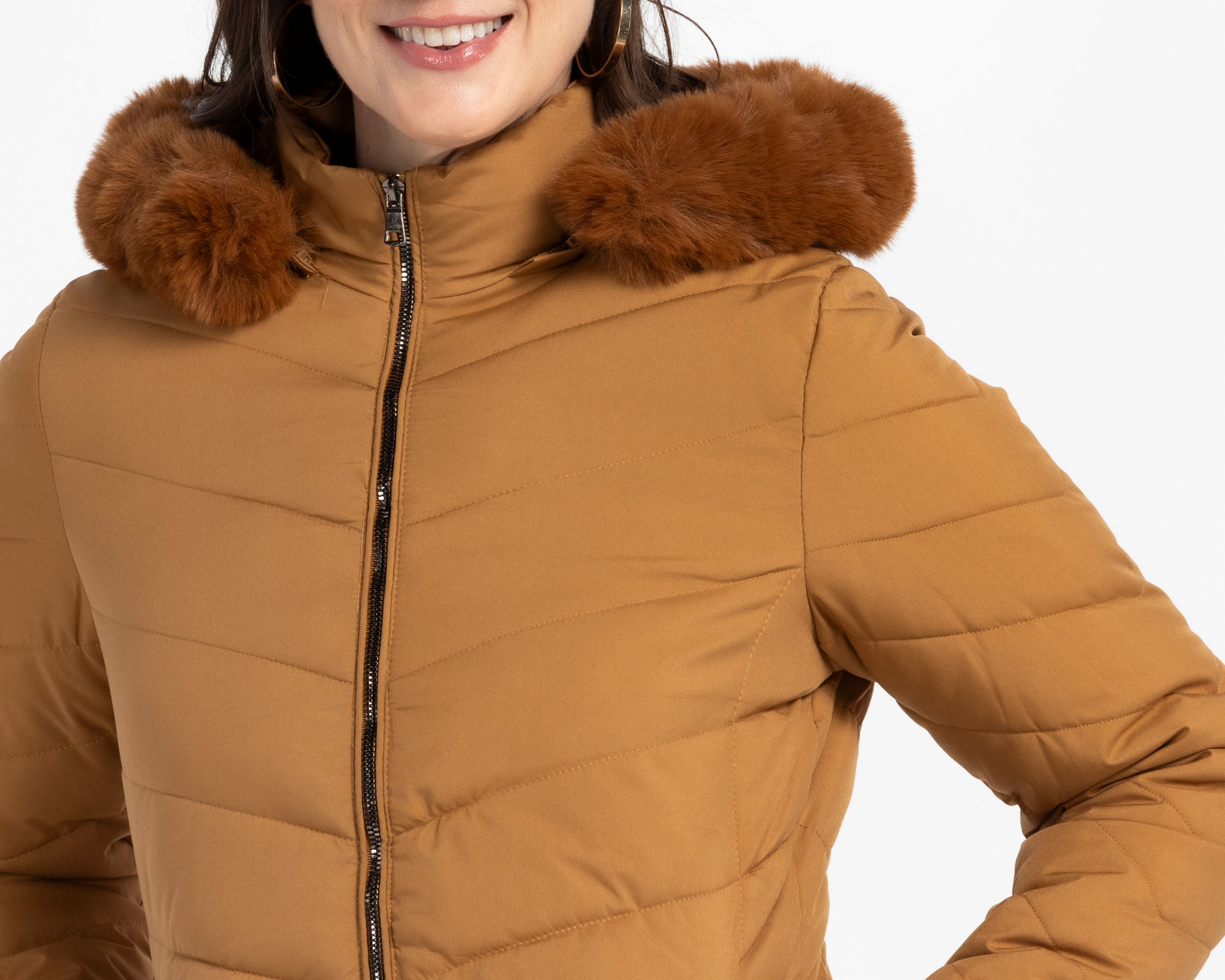 Foto 5 pulgar | Foto 4 | Chamarra Camel Ann Miller para Mujer