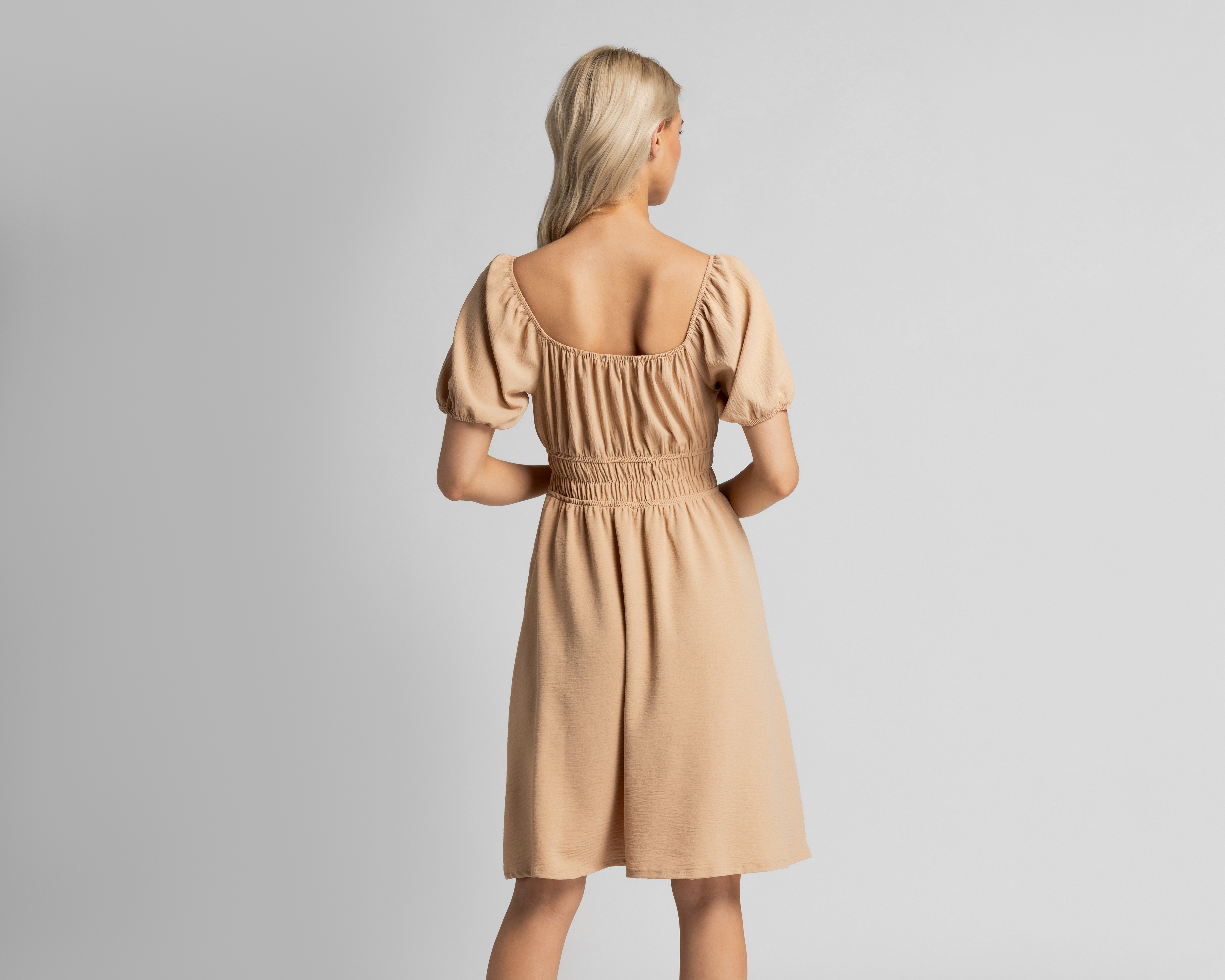 Foto 4 pulgar | Foto 3 | Vestido Casual Refill Manga Corta  Beige Juvenil