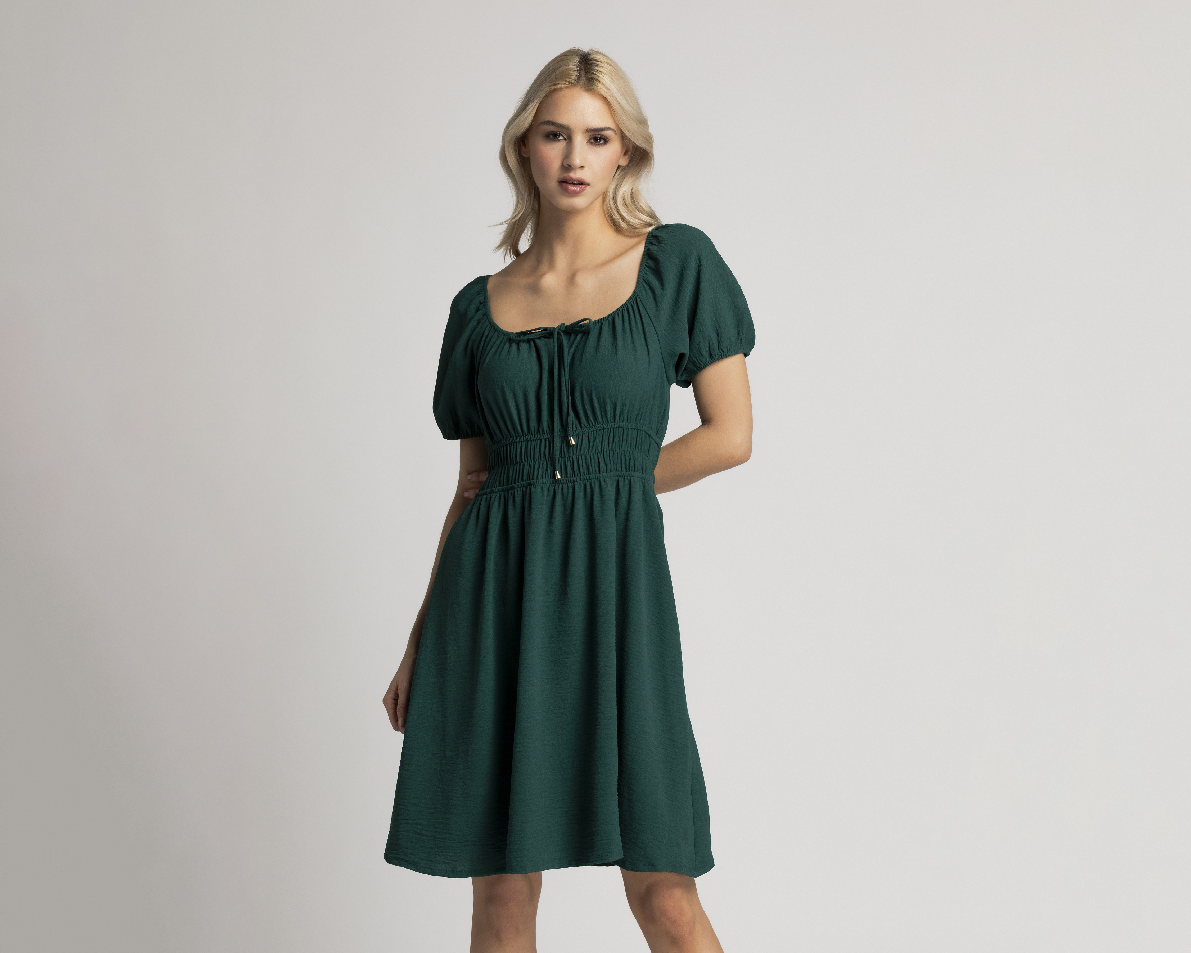 Foto 1 | Foto 1 | Vestido Casual Refill Manga Corta Verde Jade Juvenil