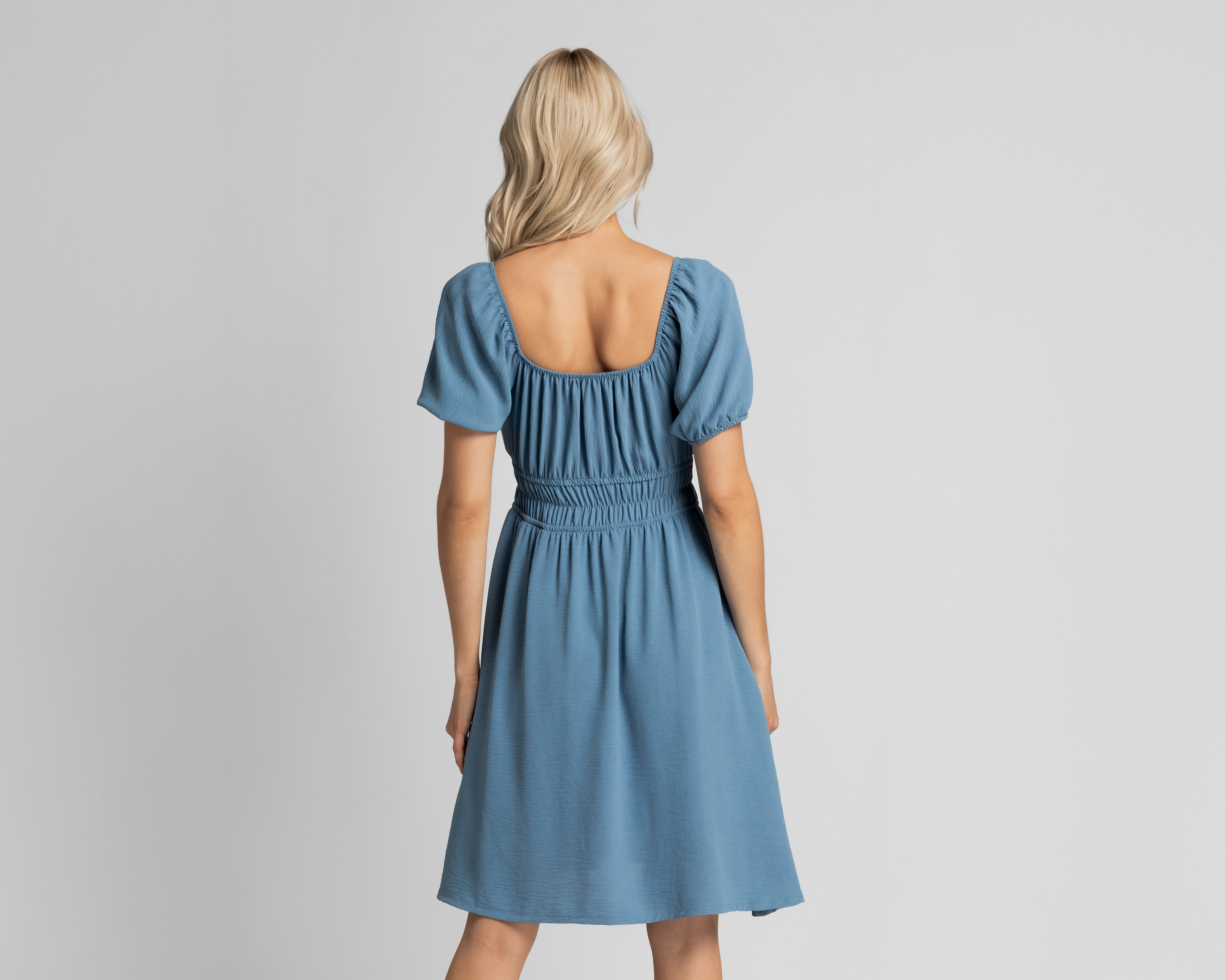 Foto 4 pulgar | Foto 3 | Vestido Casual Refill Manga Corta Midi Azul Juvenil