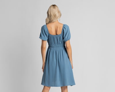 Foto 3 | Foto 3 | Vestido Casual Refill Manga Corta Midi Azul Juvenil