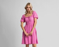 Vestido Casual Refill Manga Corta con Cintura Elástica Juvenil