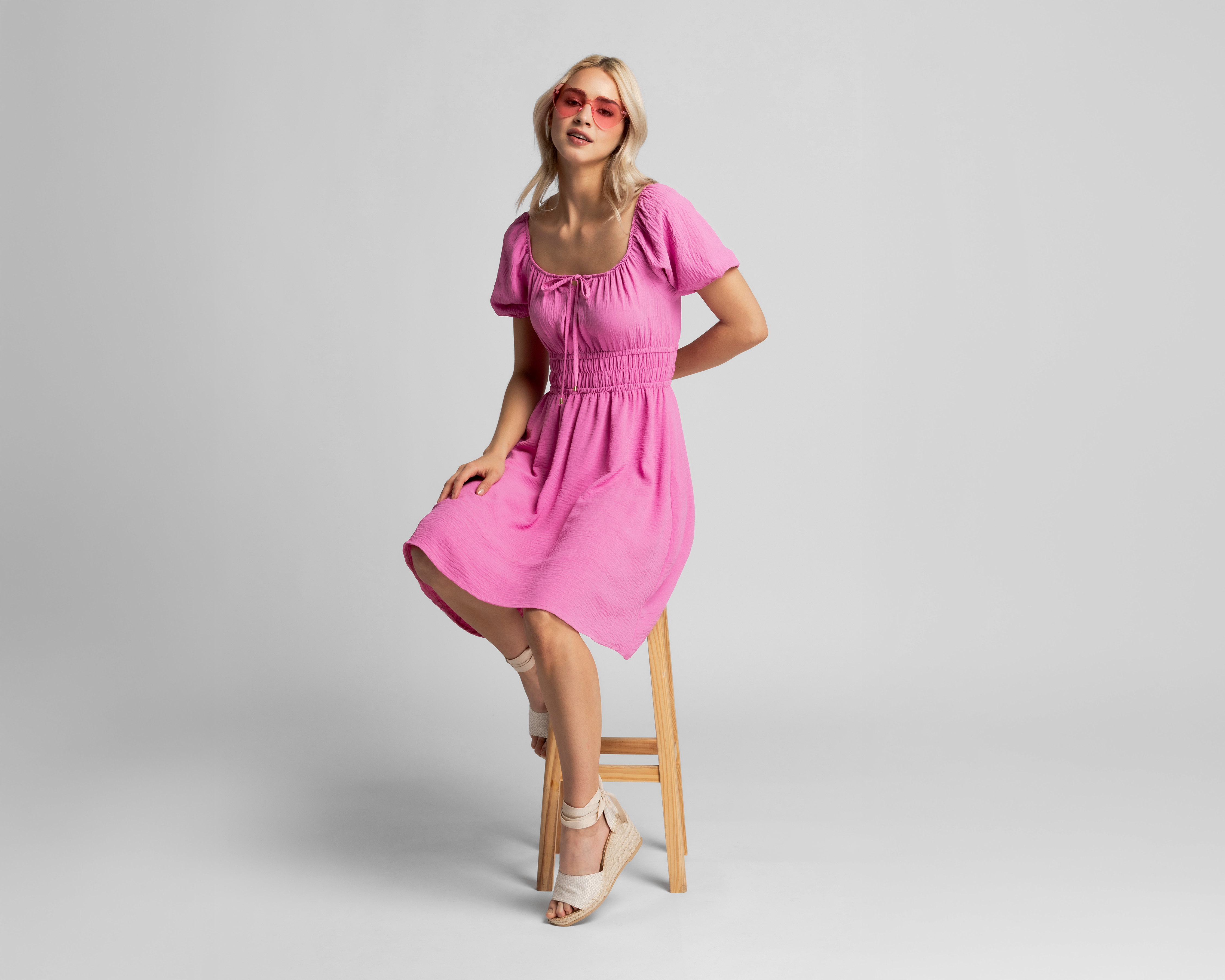 Foto 3 pulgar | Foto 2 | Vestido Casual Refill Manga Corta con Cintura Elástica Juvenil