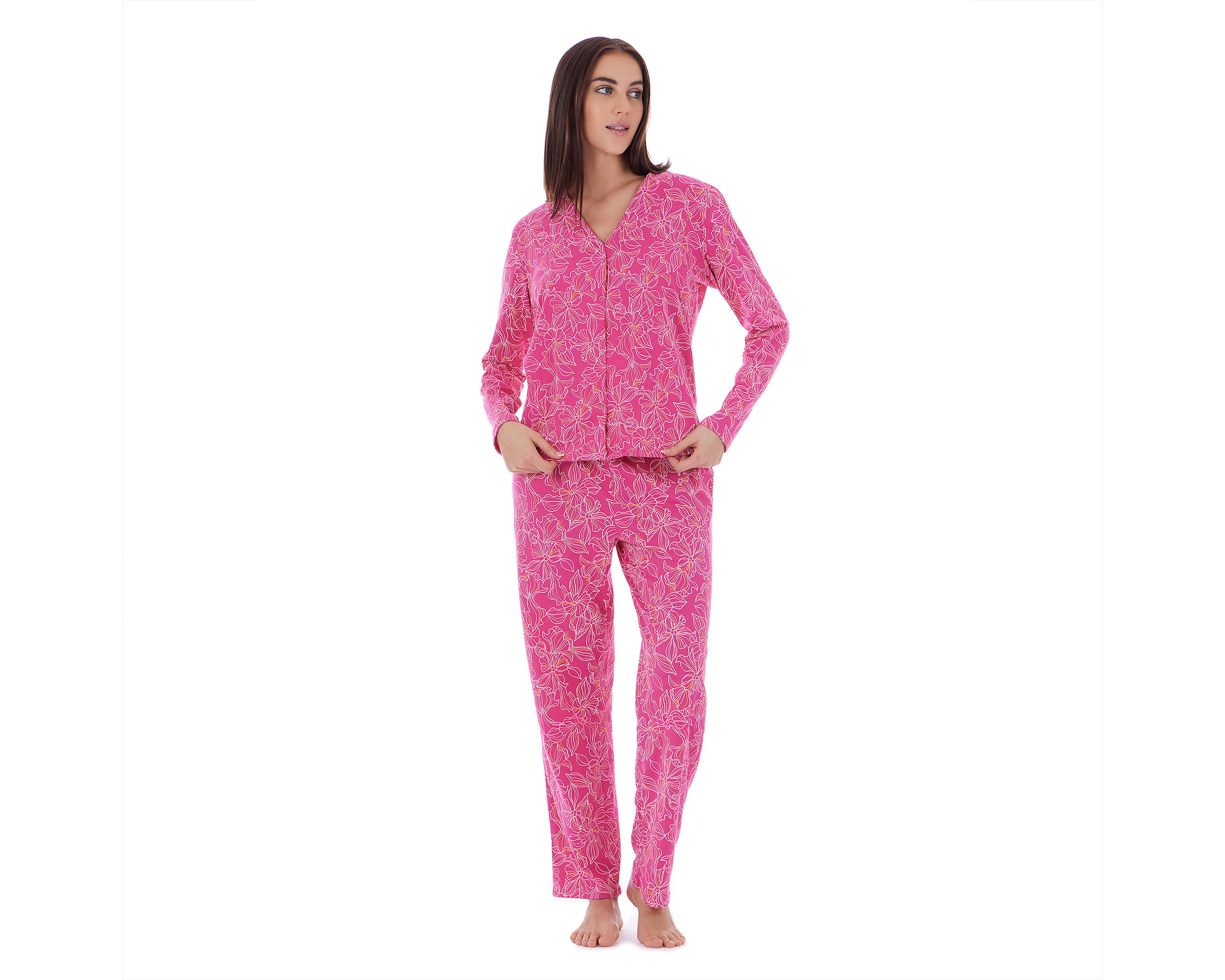 Foto 2 pulgar | Foto 1 | Pijama de Algodón Tops & Bottoms para Mujer 2 Piezas