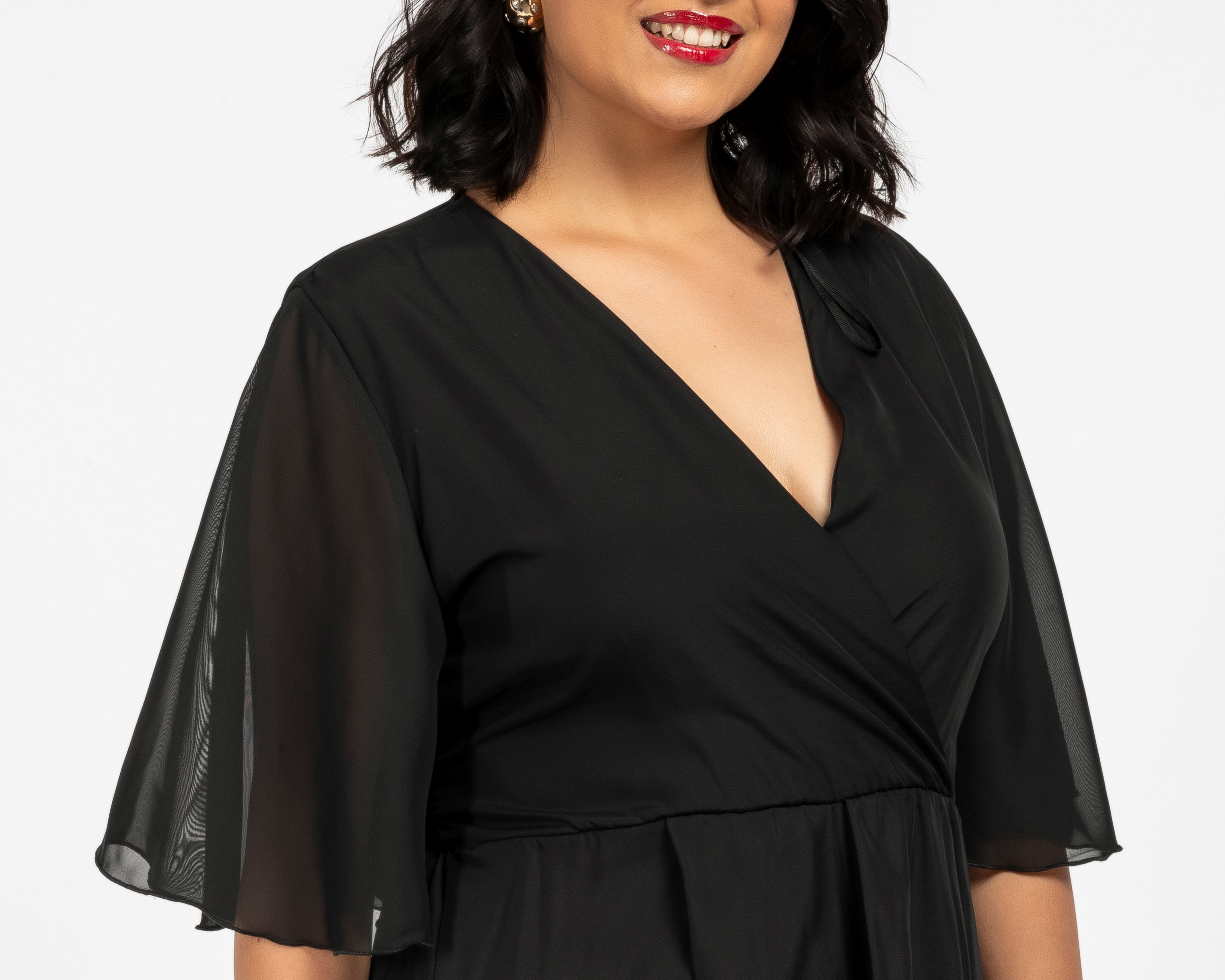 Foto 4 | Foto 4 | Vestido de Fiesta María Ferré Largo Negro con Escote Cruzado