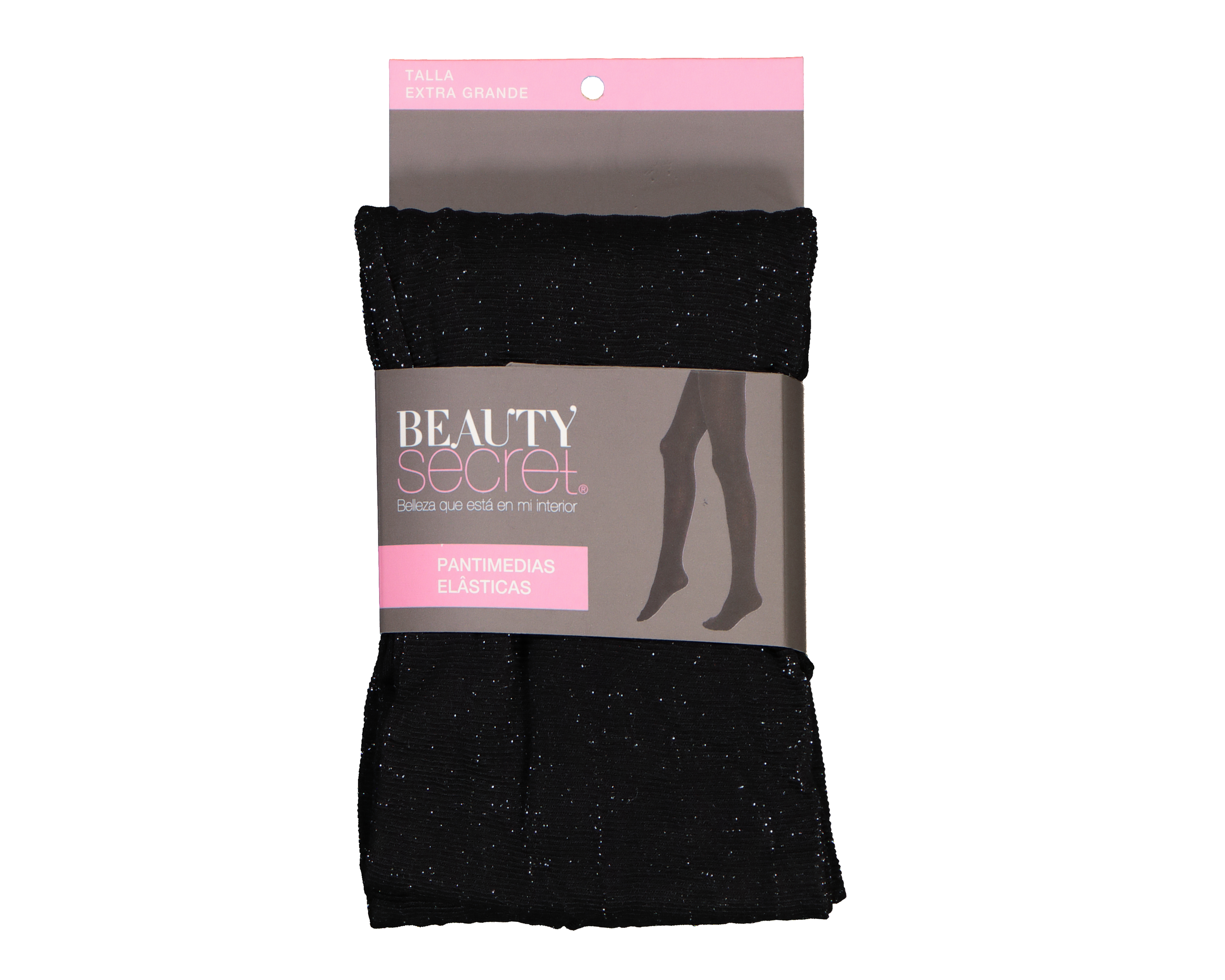 Foto 4 pulgar | Foto 3 | Pantimedias Beauty Secret Negras con Hilo Metálico
