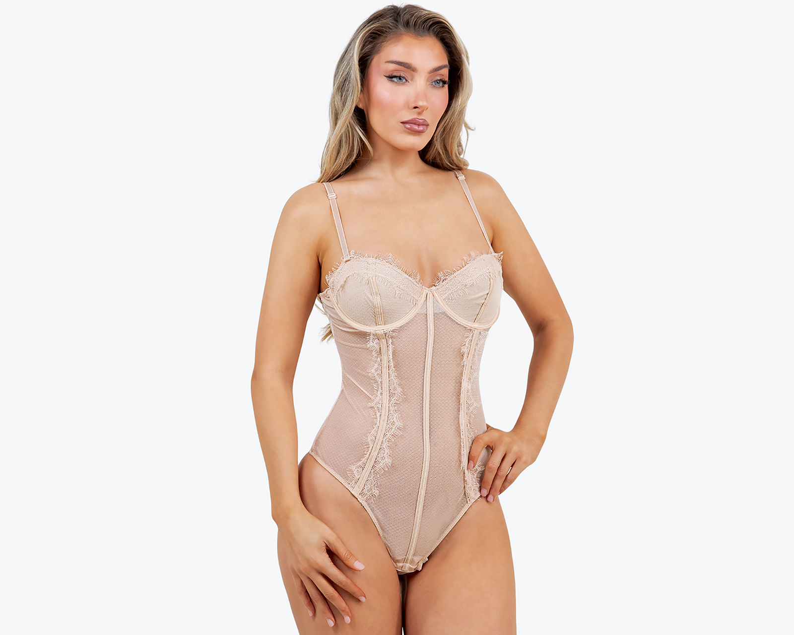 Baby Doll Eva Novias con Encaje para Mujer