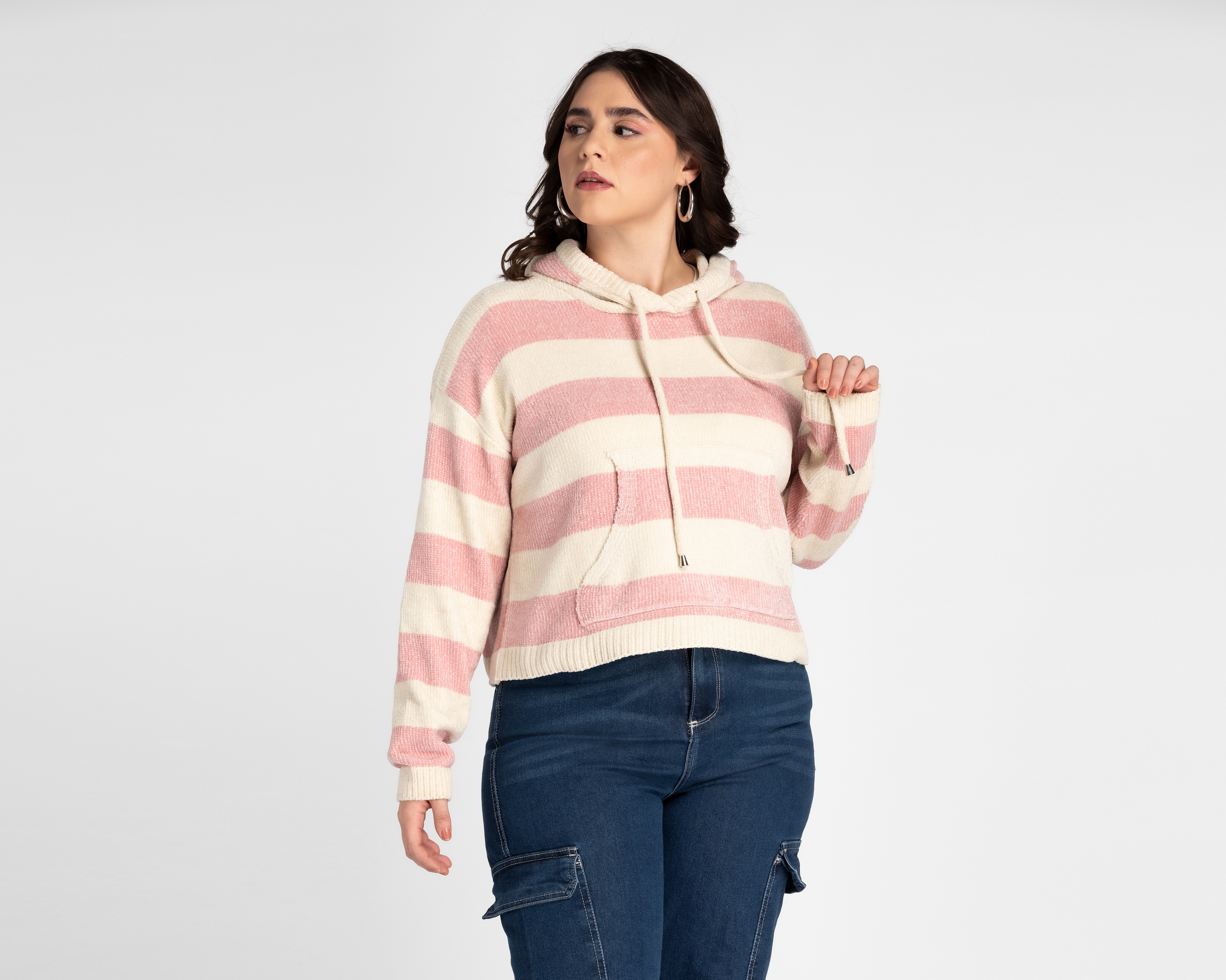 Foto 4 | Foto 4 | Sudadera 18 Forever con Capucha a Rayas