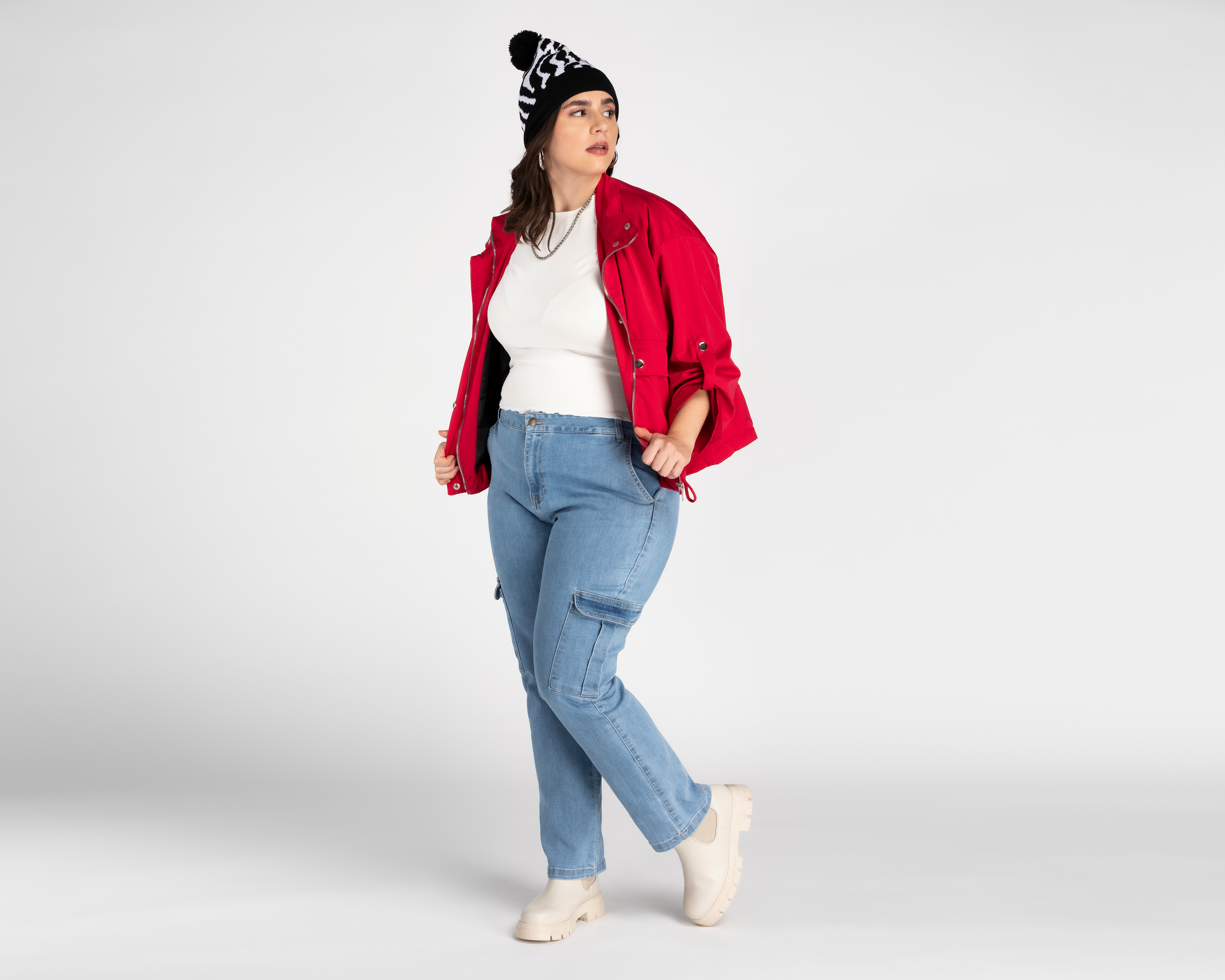 Foto 6 pulgar | Foto 5 | Chamarra Refill Roja con Bolsas