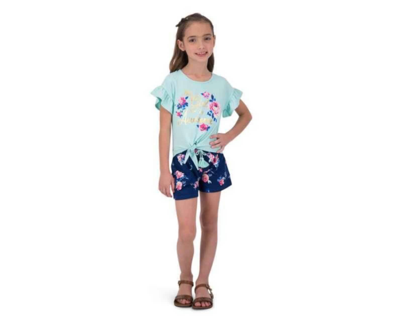 Conjunto con Short Up & Down Girls para Niña 2 Piezas