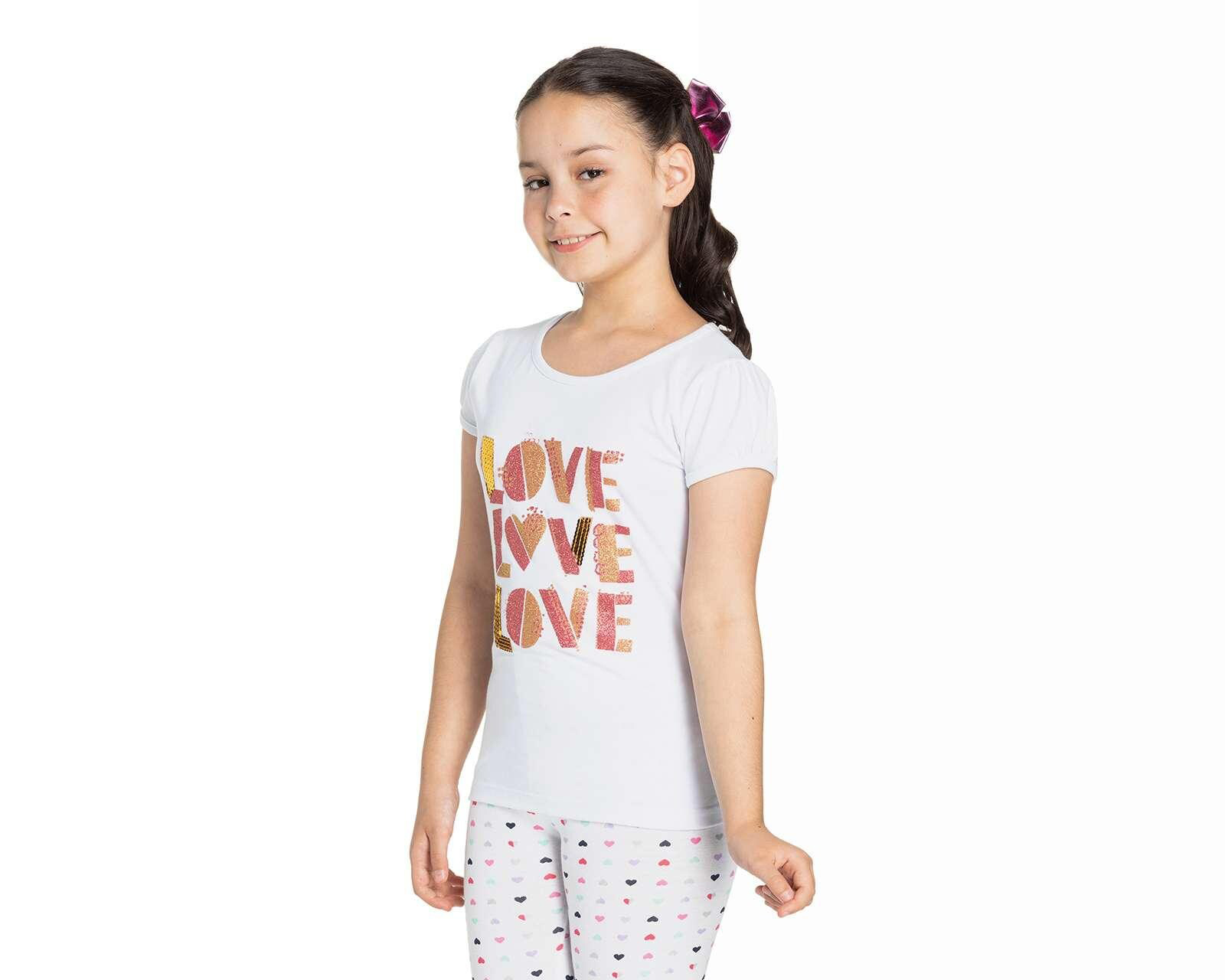 Playera Girls Attitude Manga Corta Estampada para Niña