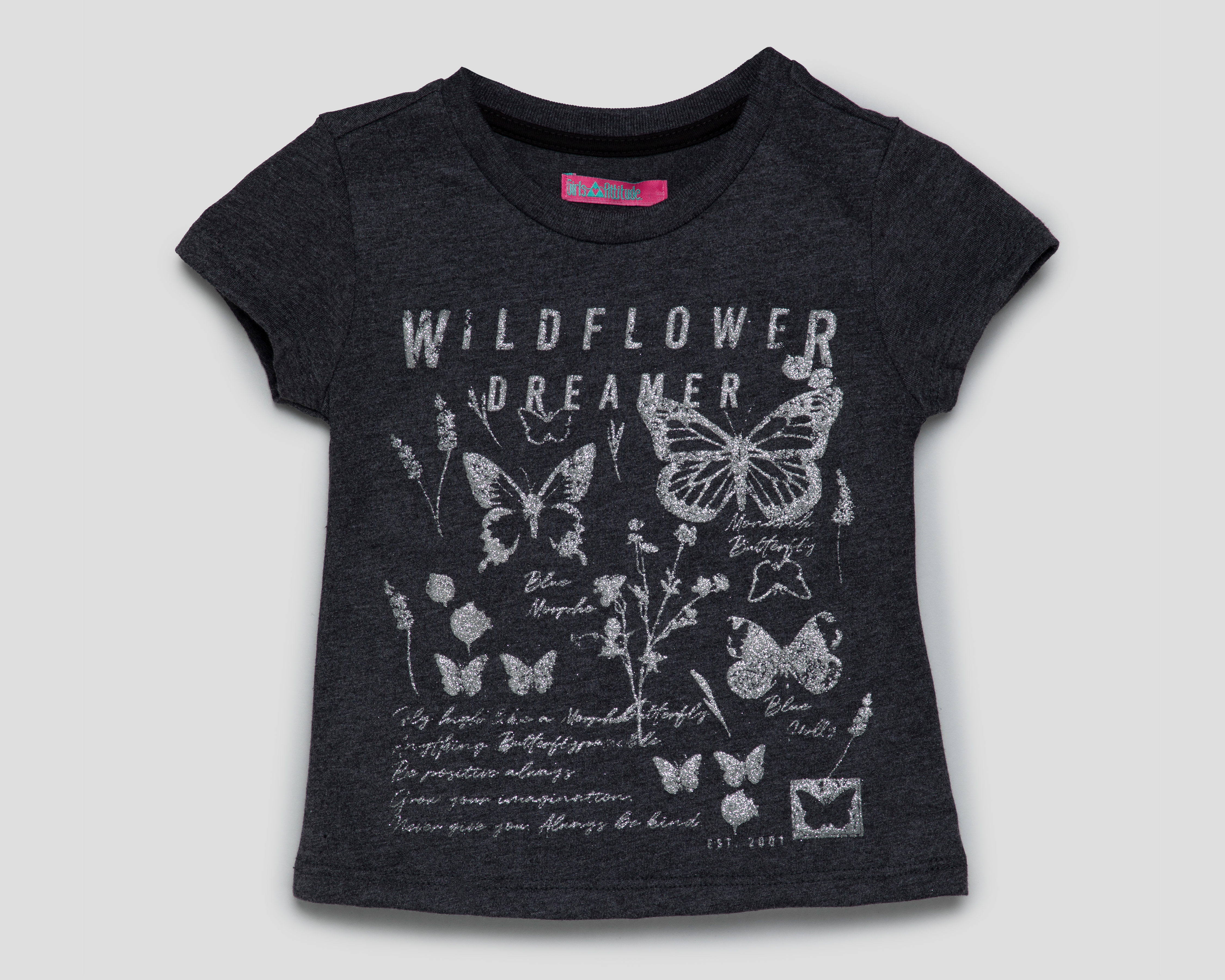 Playera Girls Attitude Manga Corta Mariposas para Niña