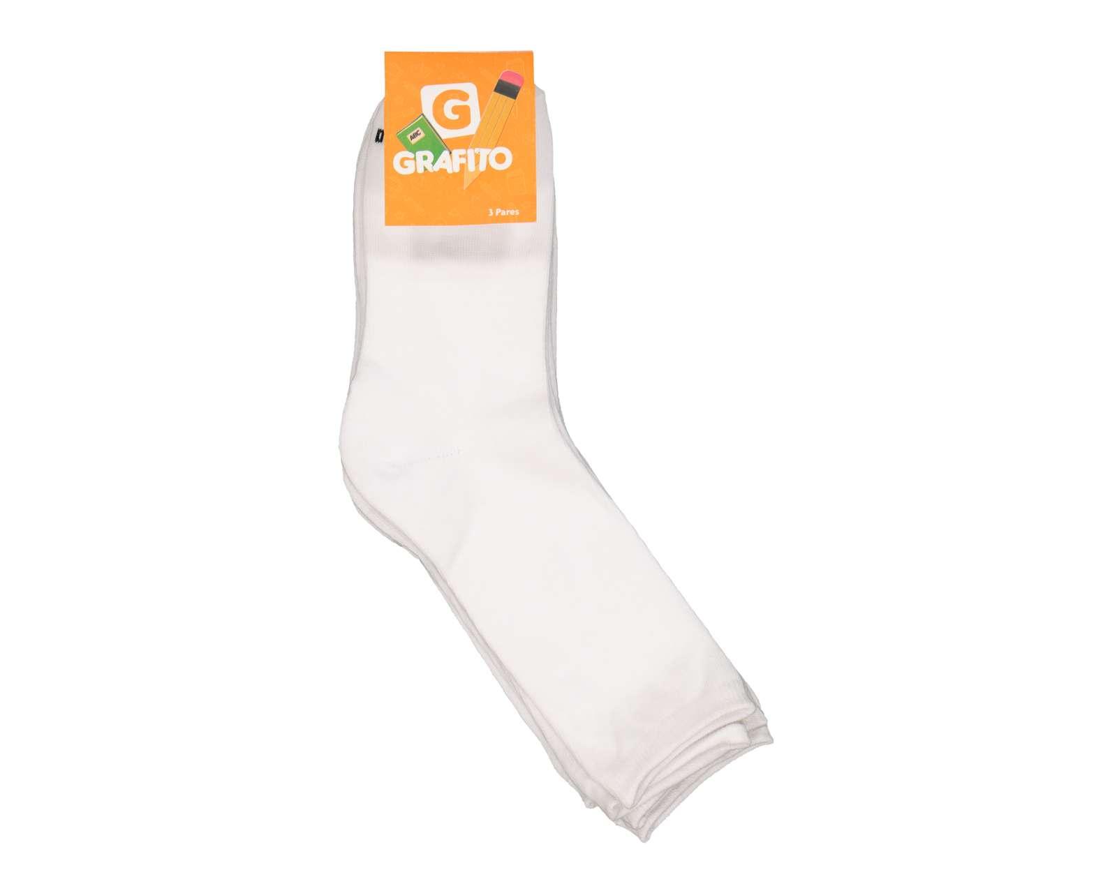 Foto 3 | Foto 3 | Calcetas Largas Grafito para Niña 3 Pares