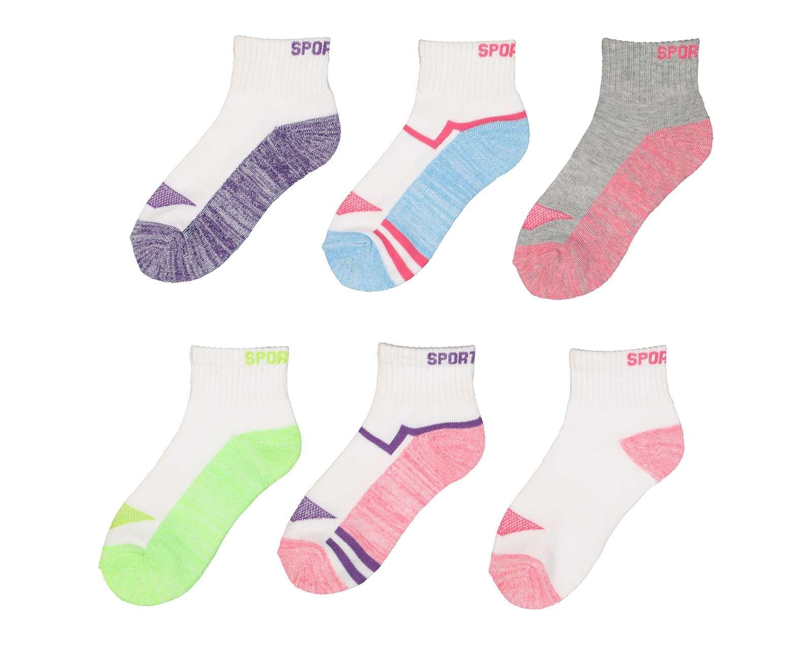 Foto 2 pulgar | Foto 1 | Calcetas Deportivas Cortas Sportline para Niña 6 Pares
