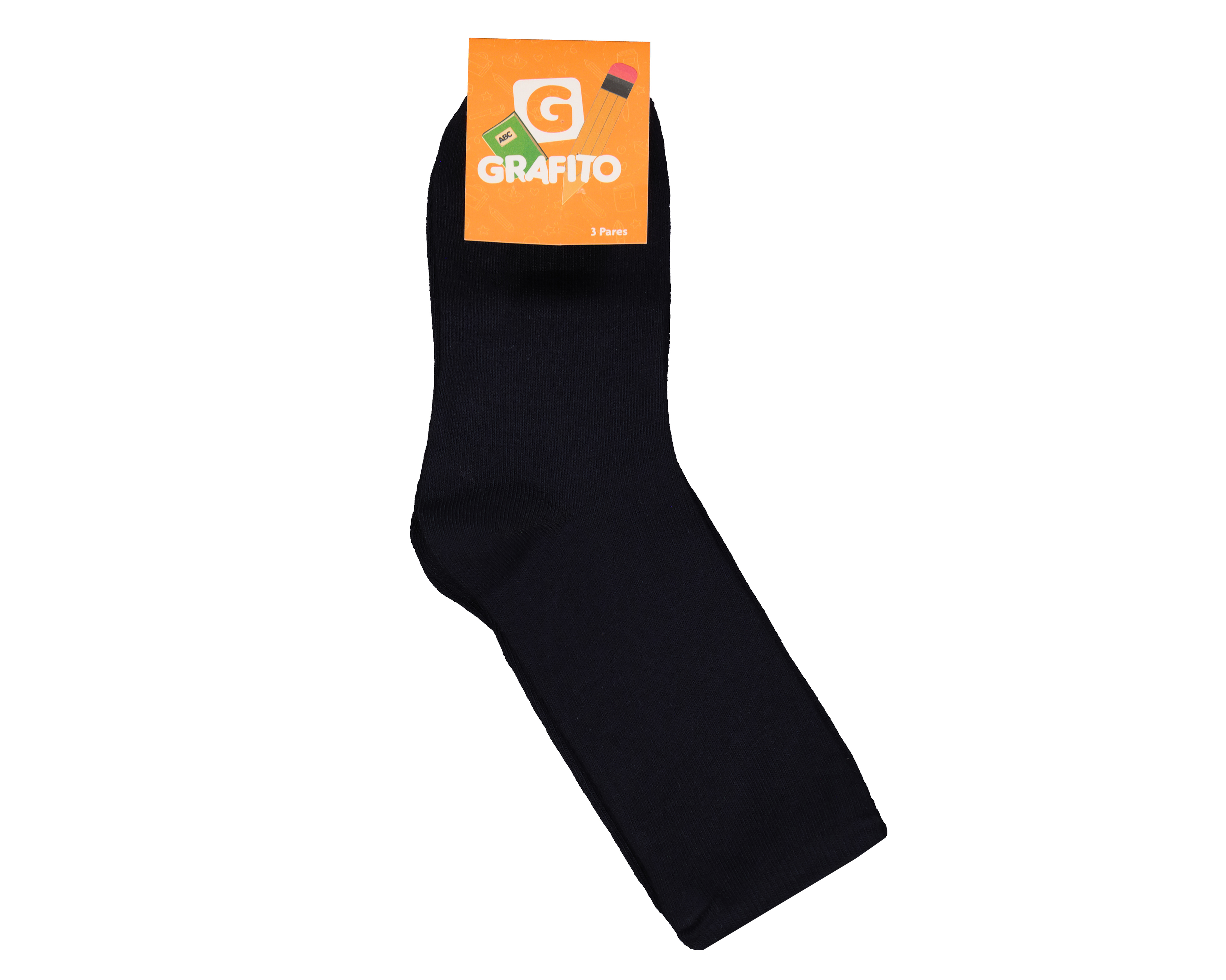 Foto 4 pulgar | Foto 3 | Calcetas Escolares Largas Grafico para Niña 3 Pares