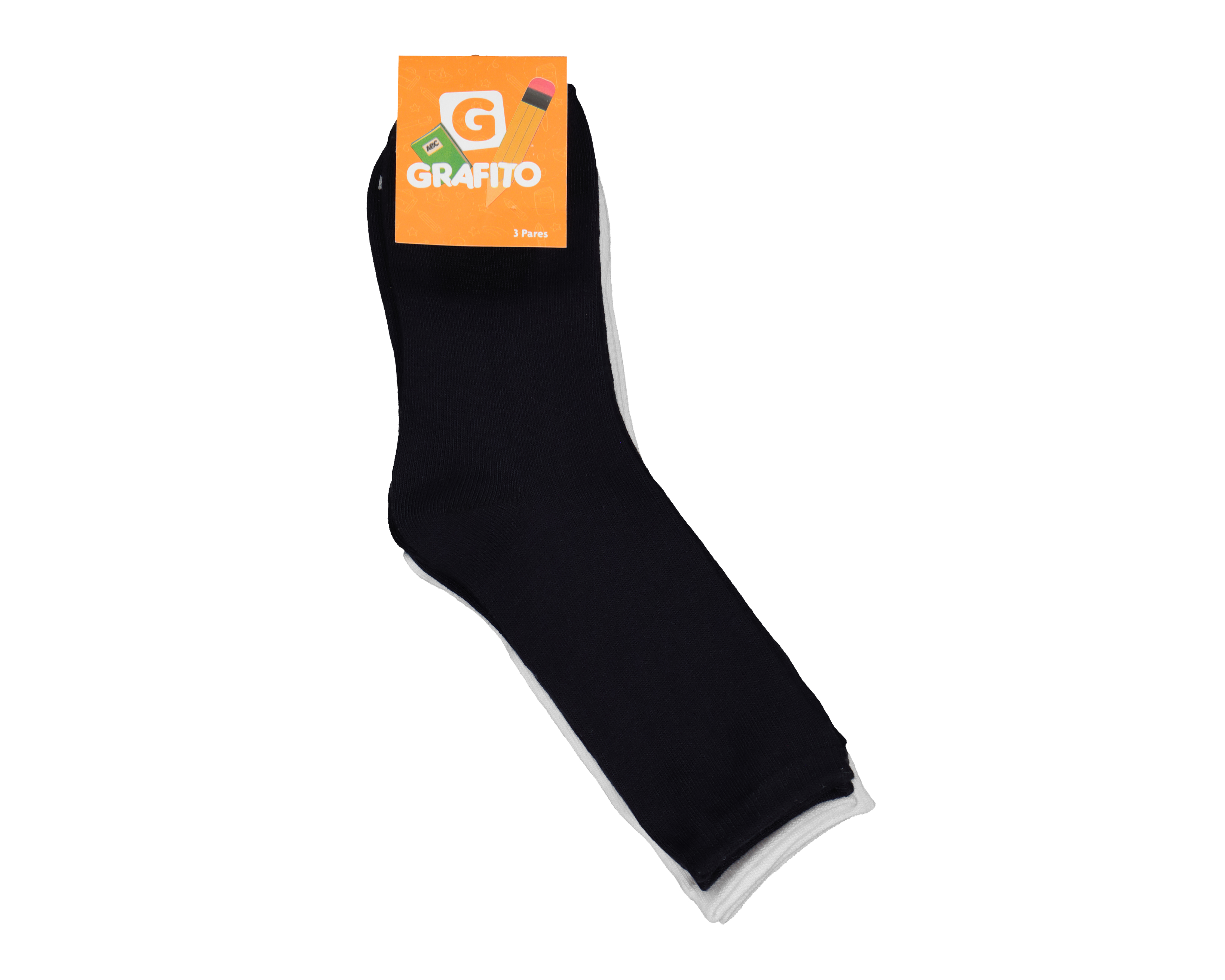 Foto 3 | Foto 3 | Calcetas Escolares Largas Grafico para Niña 3 Pares