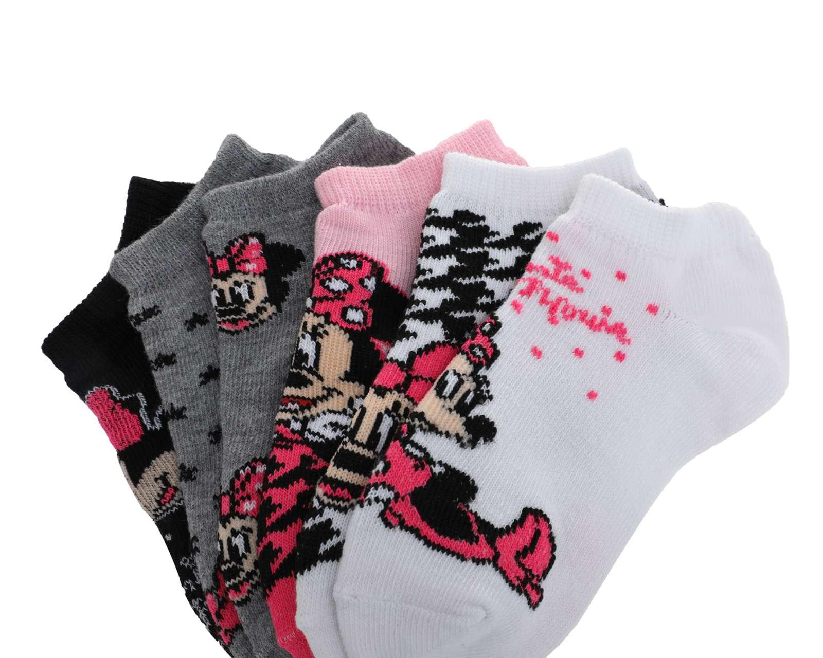 Foto 3 pulgar | Foto 2 | Calcetas Tines Disney Minnie Mouse para Niña 6 Pares