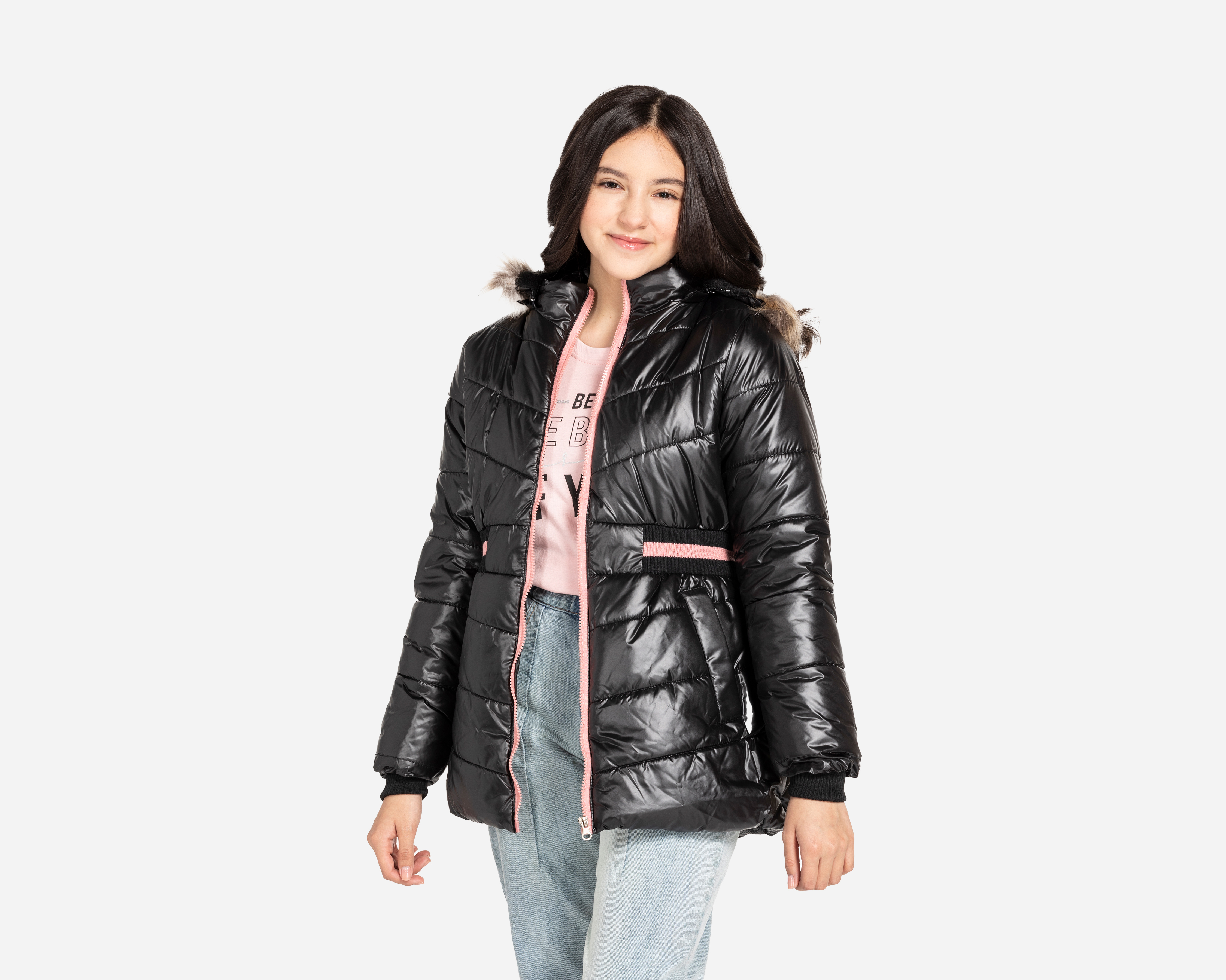 Foto 2 pulgar | Foto 1 | Chamarra Refill con Gorro