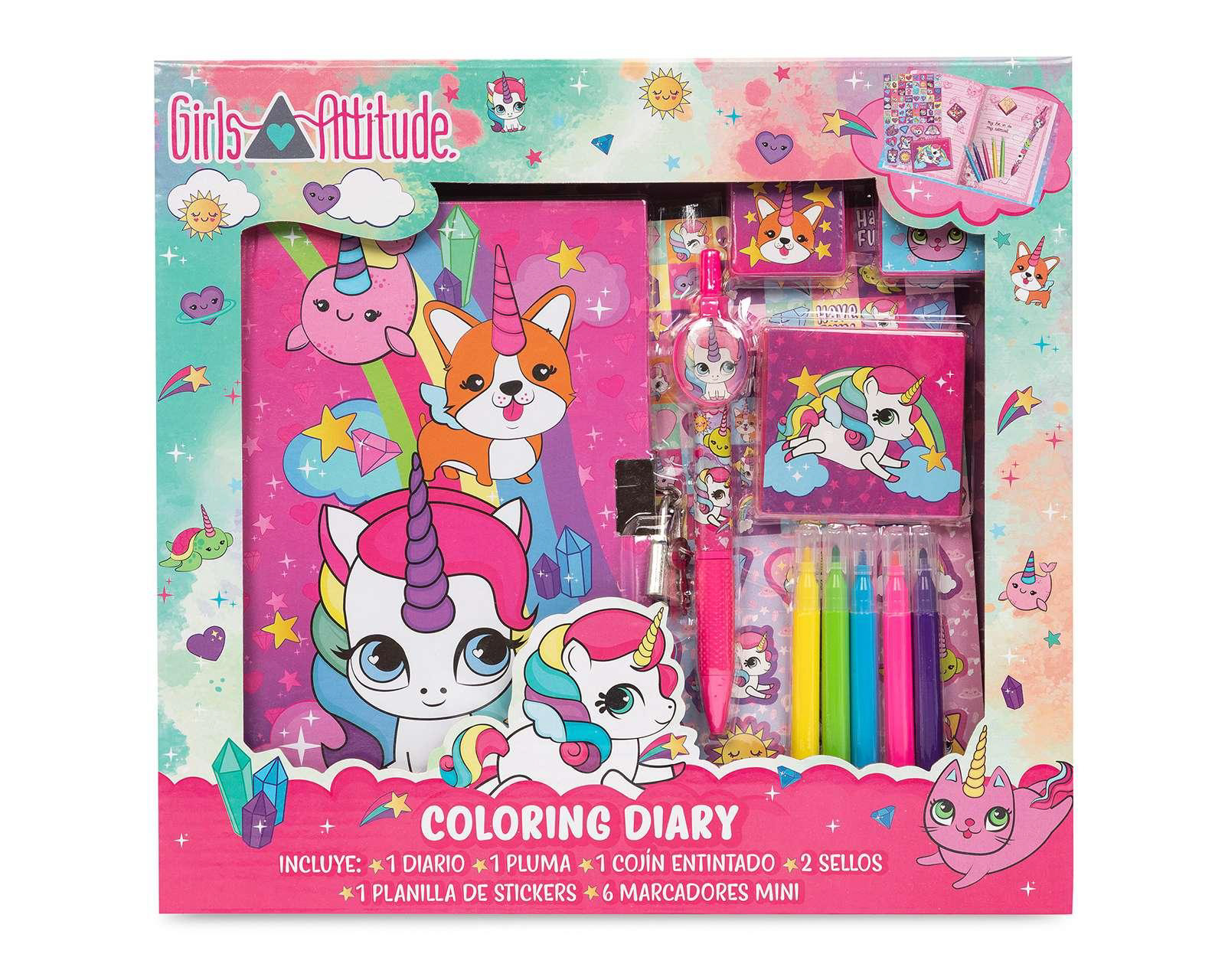 Foto 2 pulgar | Foto 1 | Diario con Candado Girls Attitude