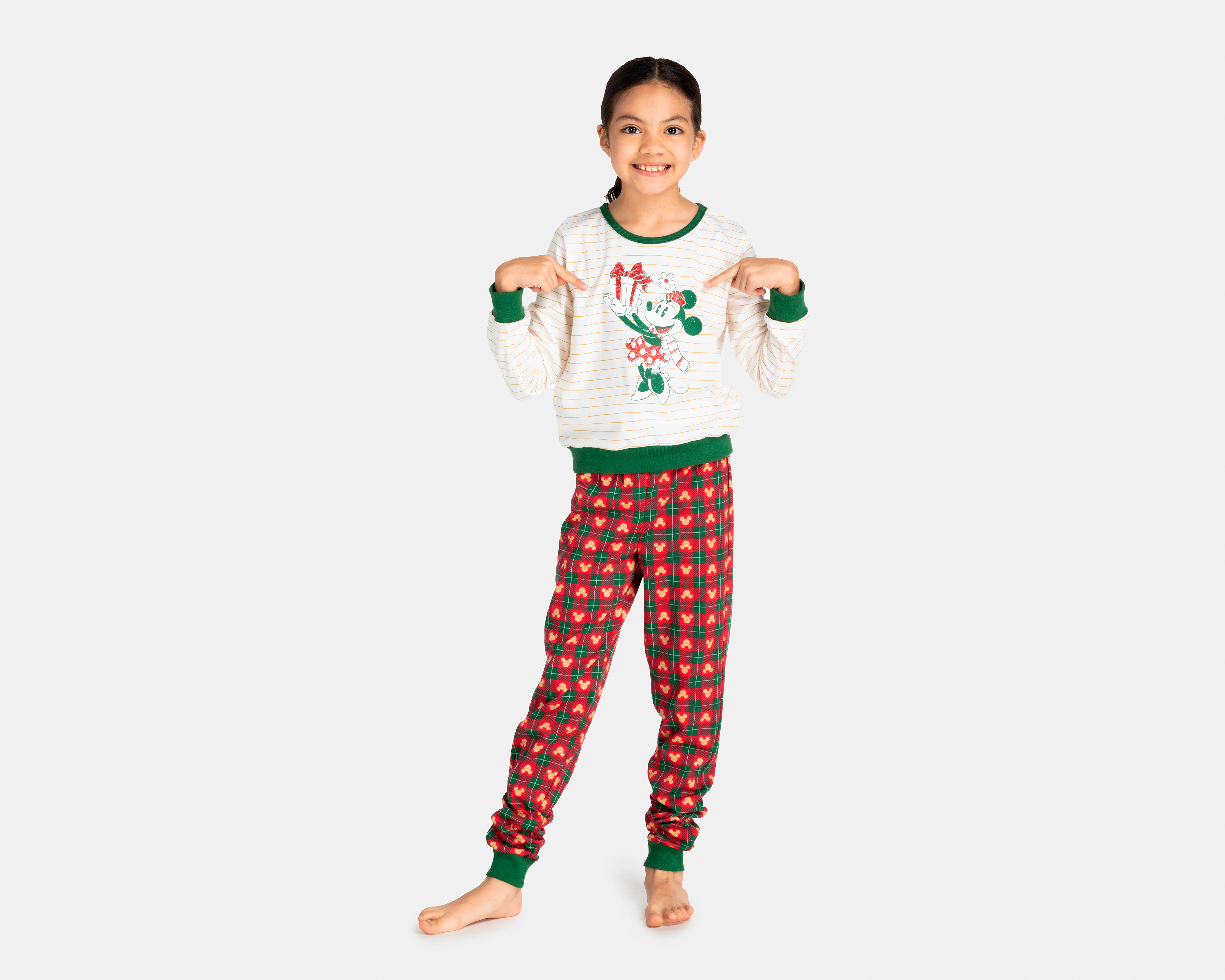 Pijama Navideña Familia Disney Minnie Mouse para Niña 3 Piezas