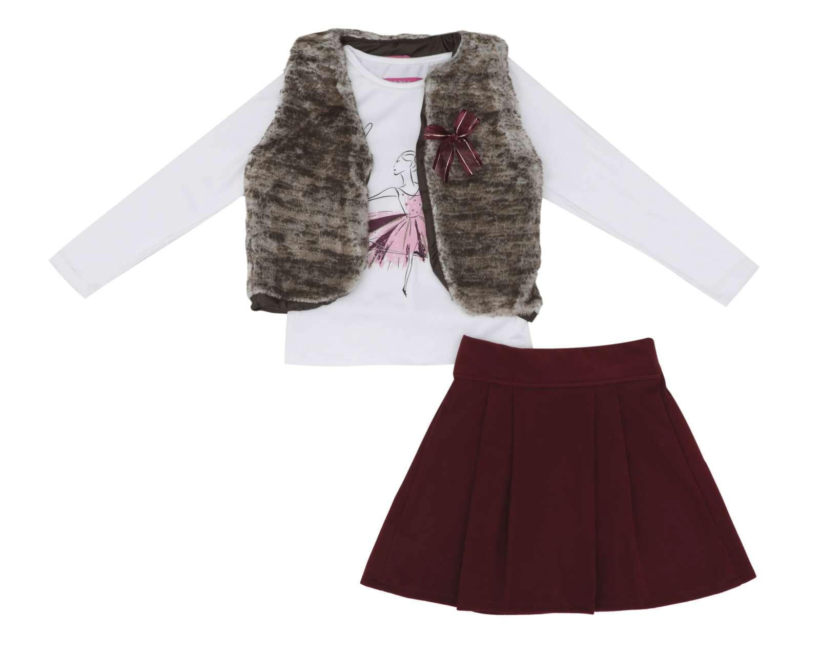 Conjunto con Chaleco Girls Attitude 3 Piezas