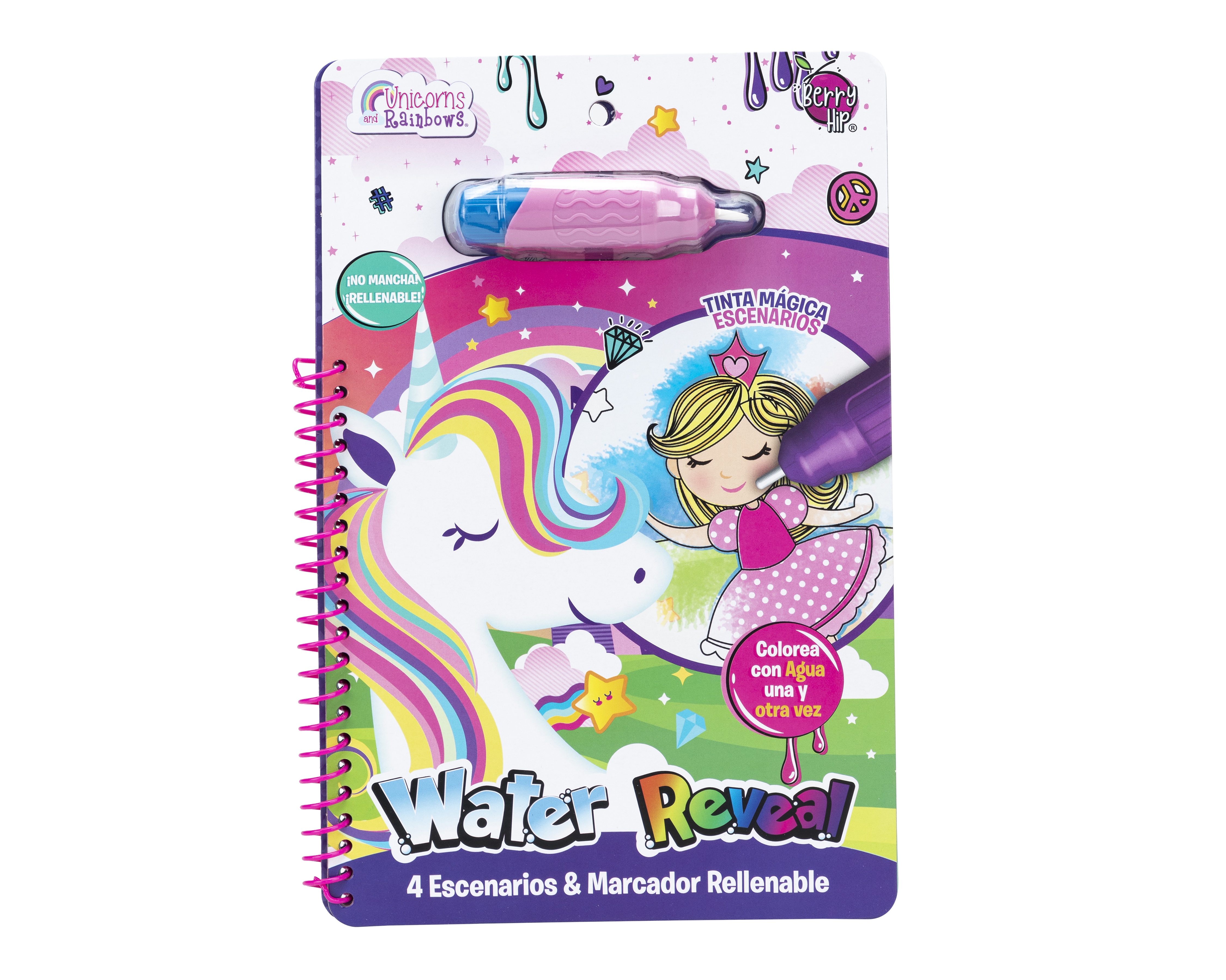 Libro para Colorear Unicorns & Rainbows con Tinta Mágica 2 Piezas