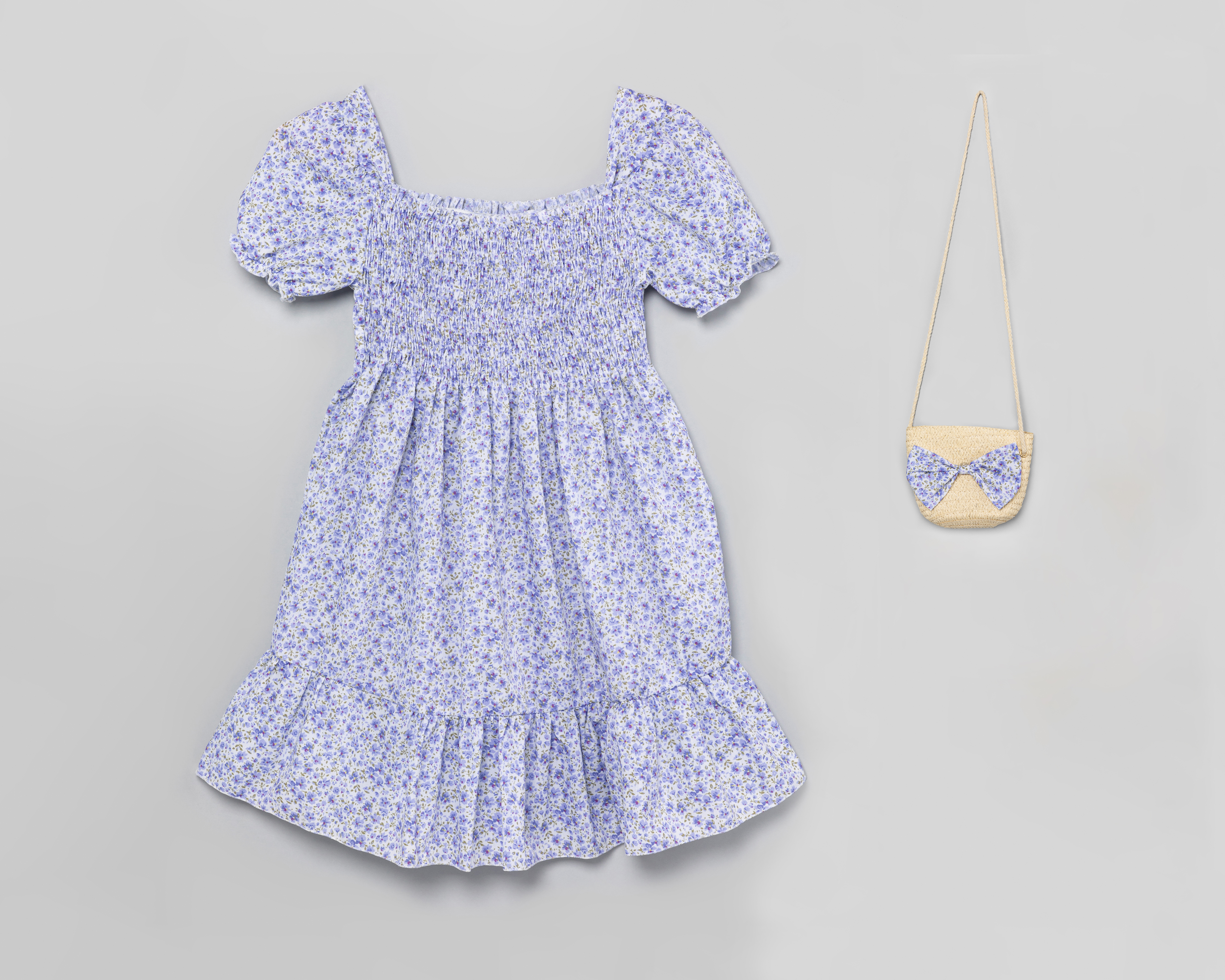 Vestido Azul Refill para Niña con Bolsa