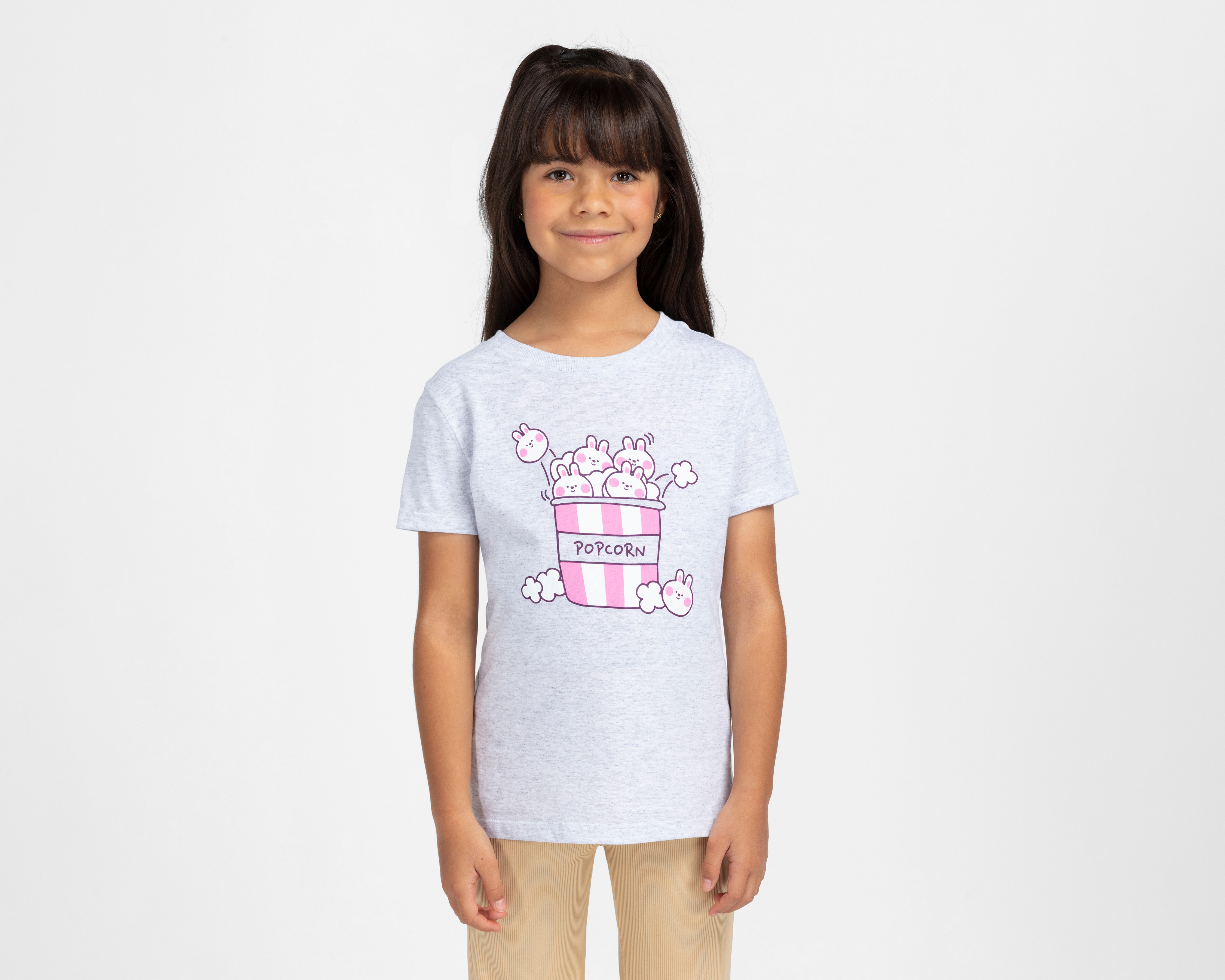 Playera de Cuello Redondo Gris Action Gear para Niña