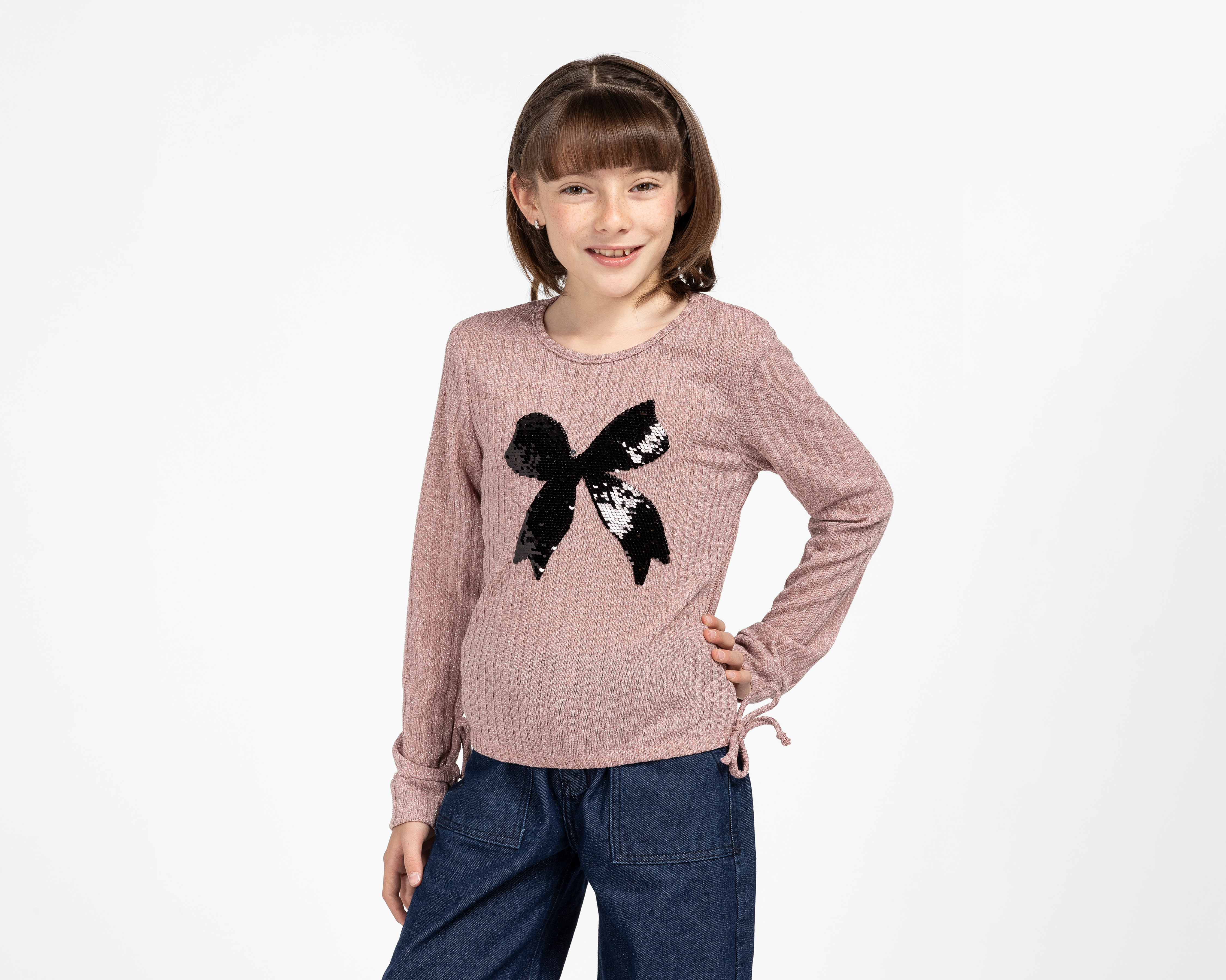 Foto 2 pulgar | Foto 1 | Playera de Cuello Redondo Rosa Girls Atttitude para Niña