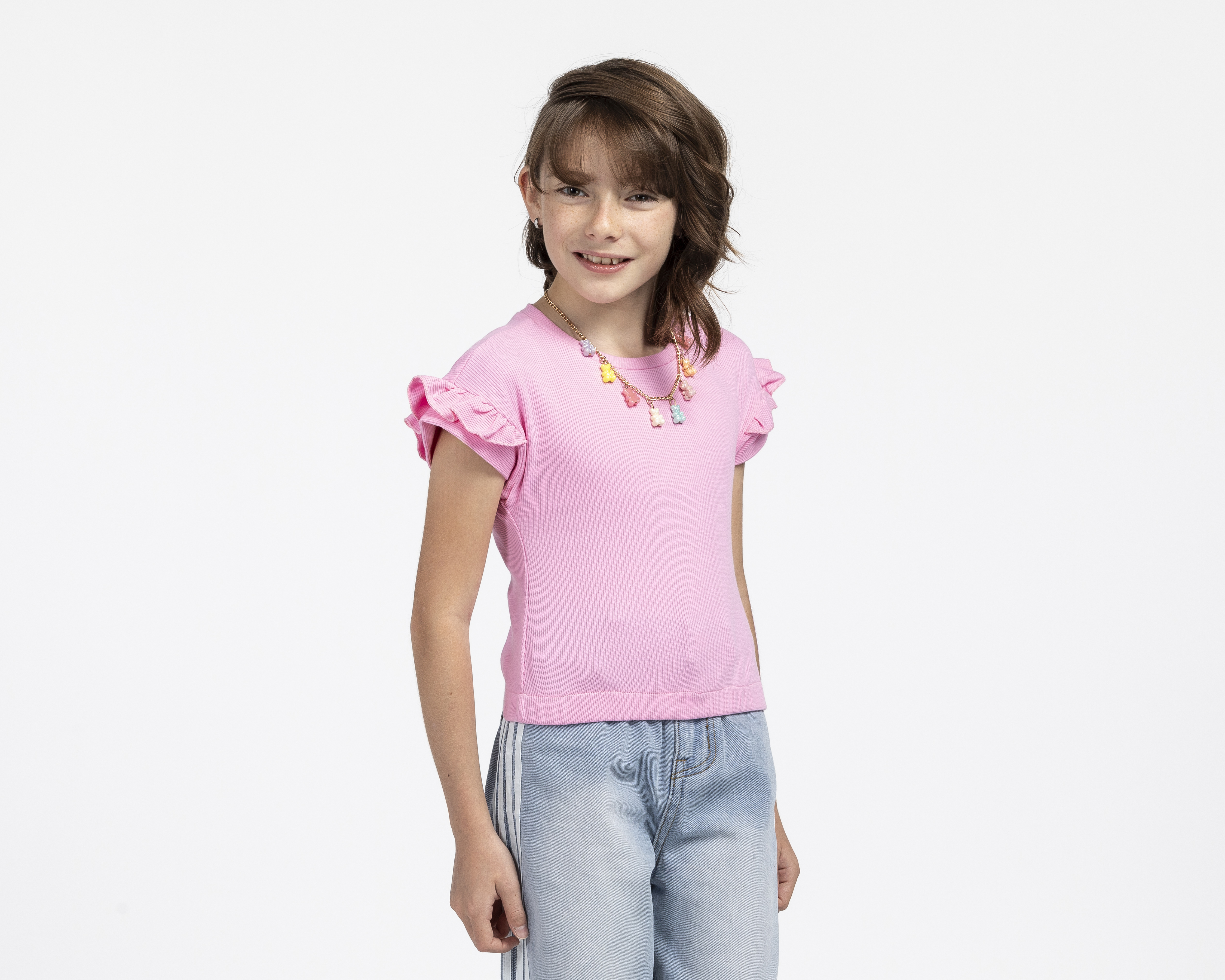 Foto 2 pulgar | Foto 1 | Playera de Cuello Redondo Rosa Girls Attitude para Niña