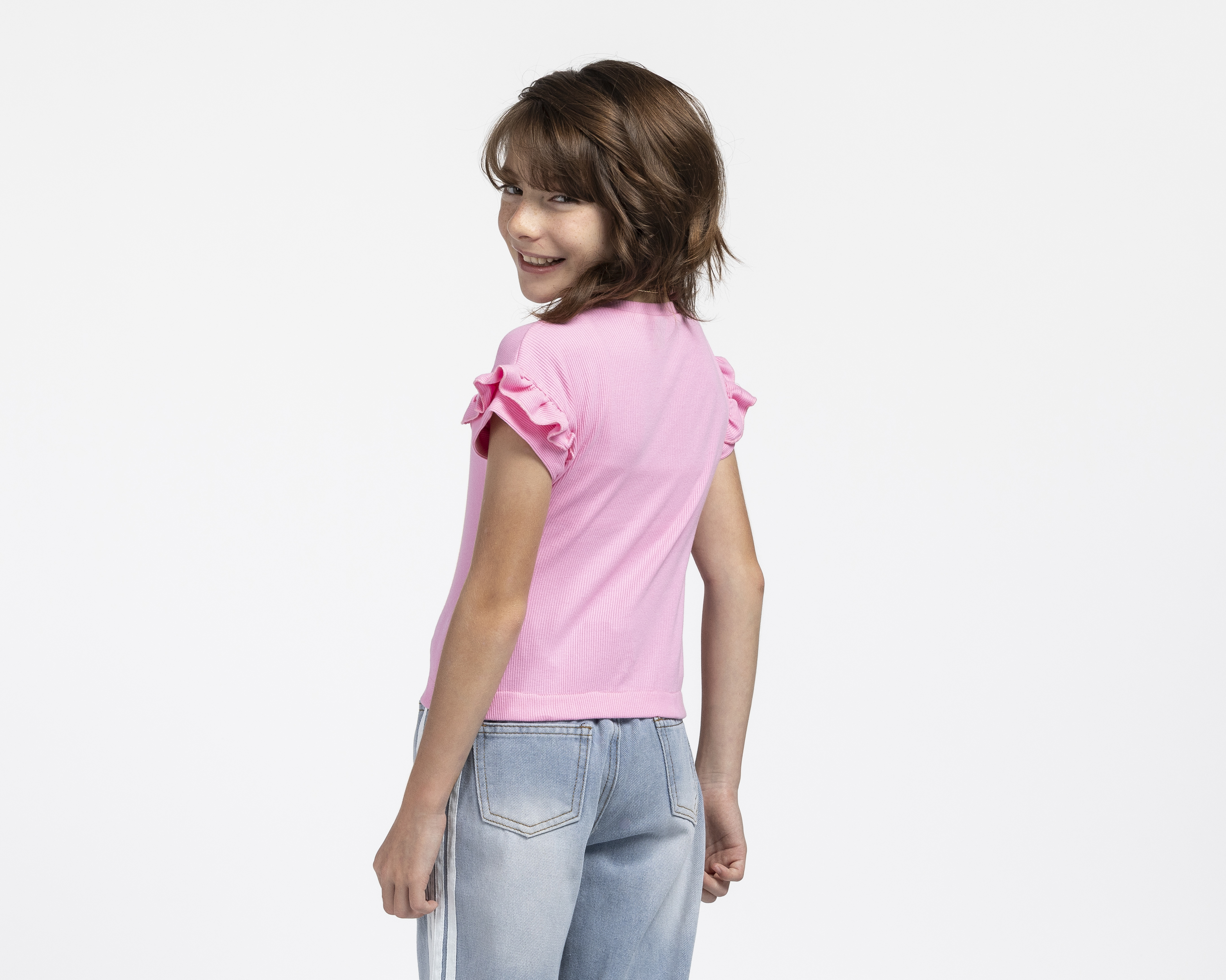 Foto 3 pulgar | Foto 2 | Playera de Cuello Redondo Rosa Girls Attitude para Niña