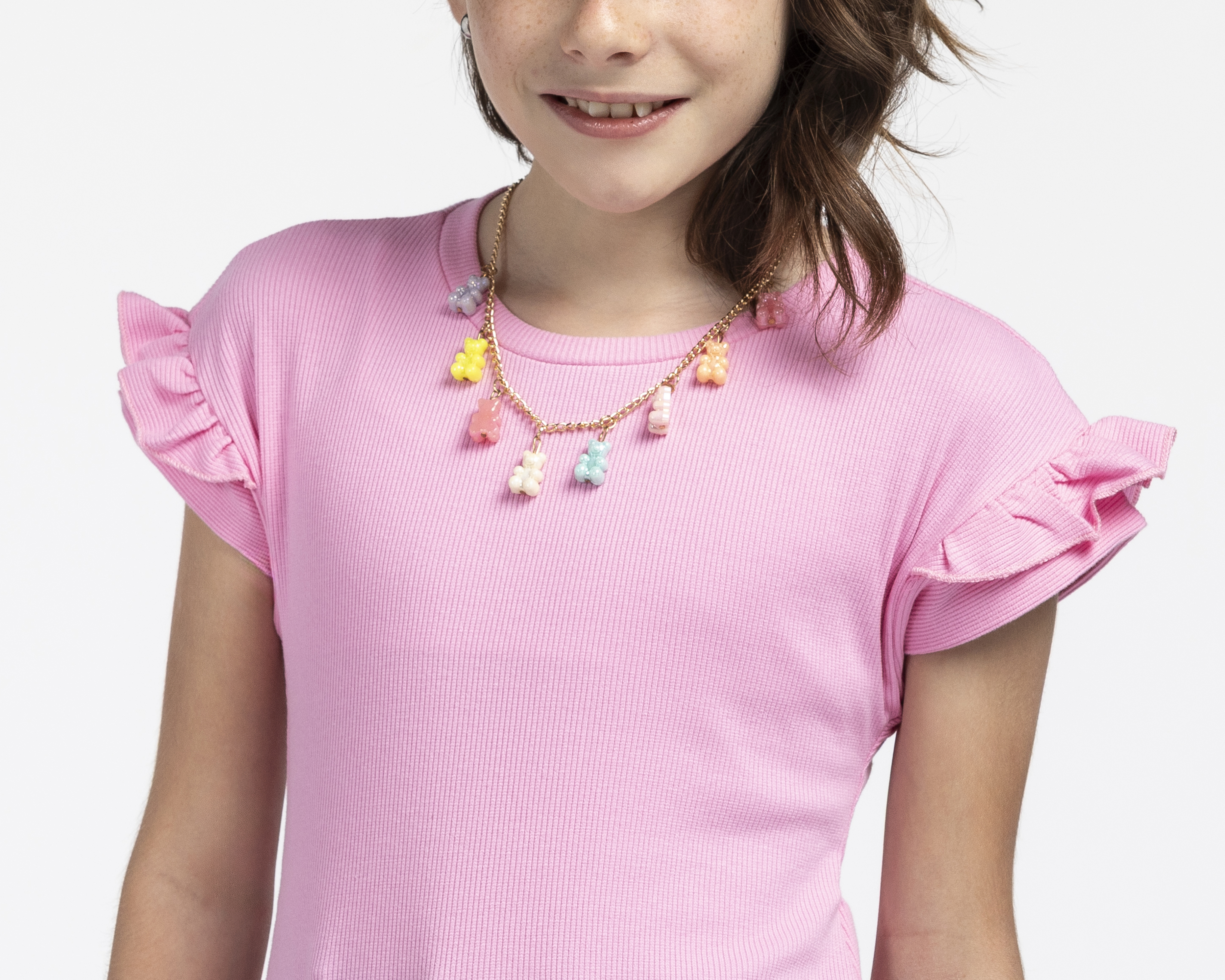 Foto 5 pulgar | Foto 4 | Playera de Cuello Redondo Rosa Girls Attitude para Niña