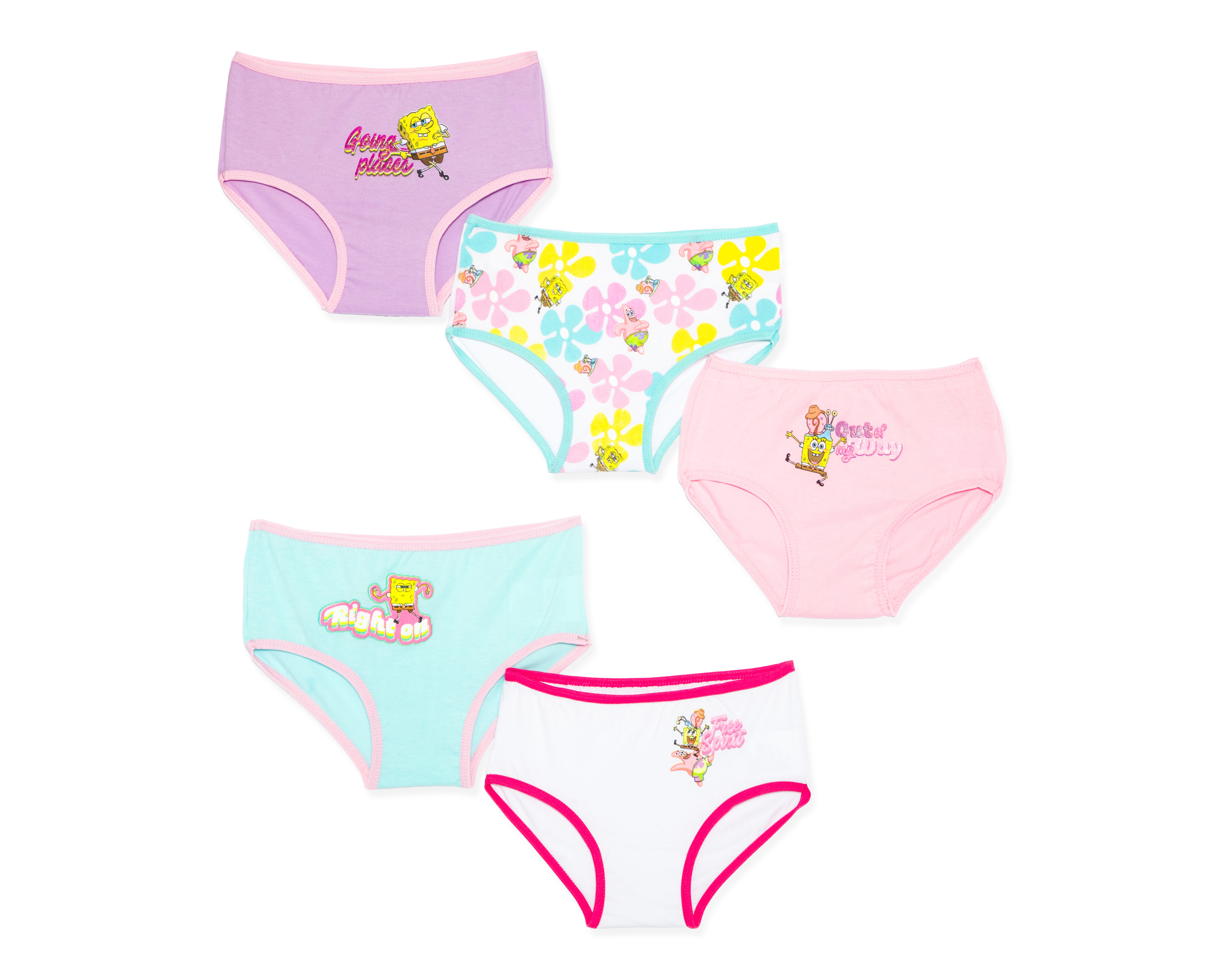 Pantaletas Bob Esponja para Niña 5 Piezas