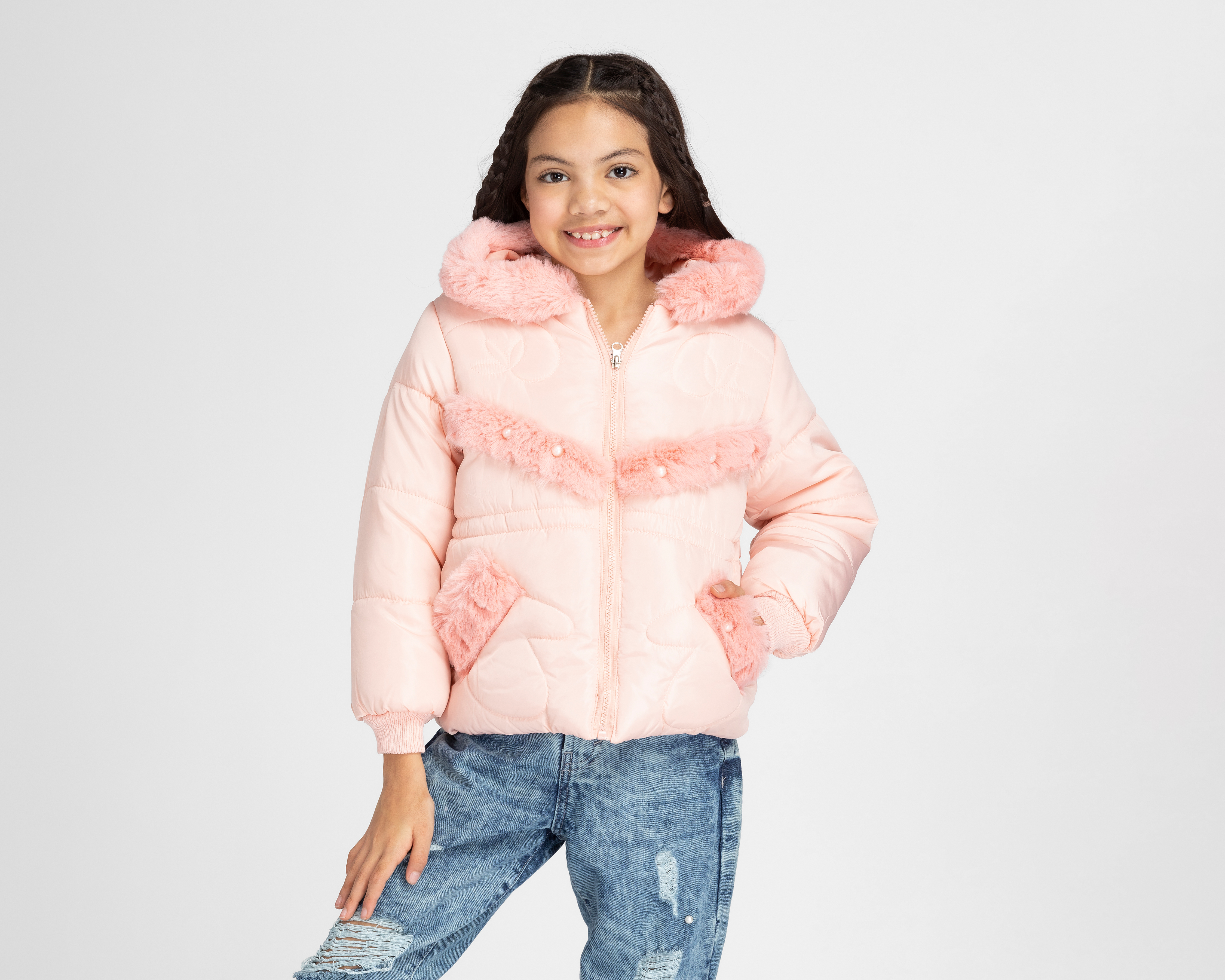 Foto 2 pulgar | Foto 1 | Chamarra Girls Attitude con Capucha para Niña