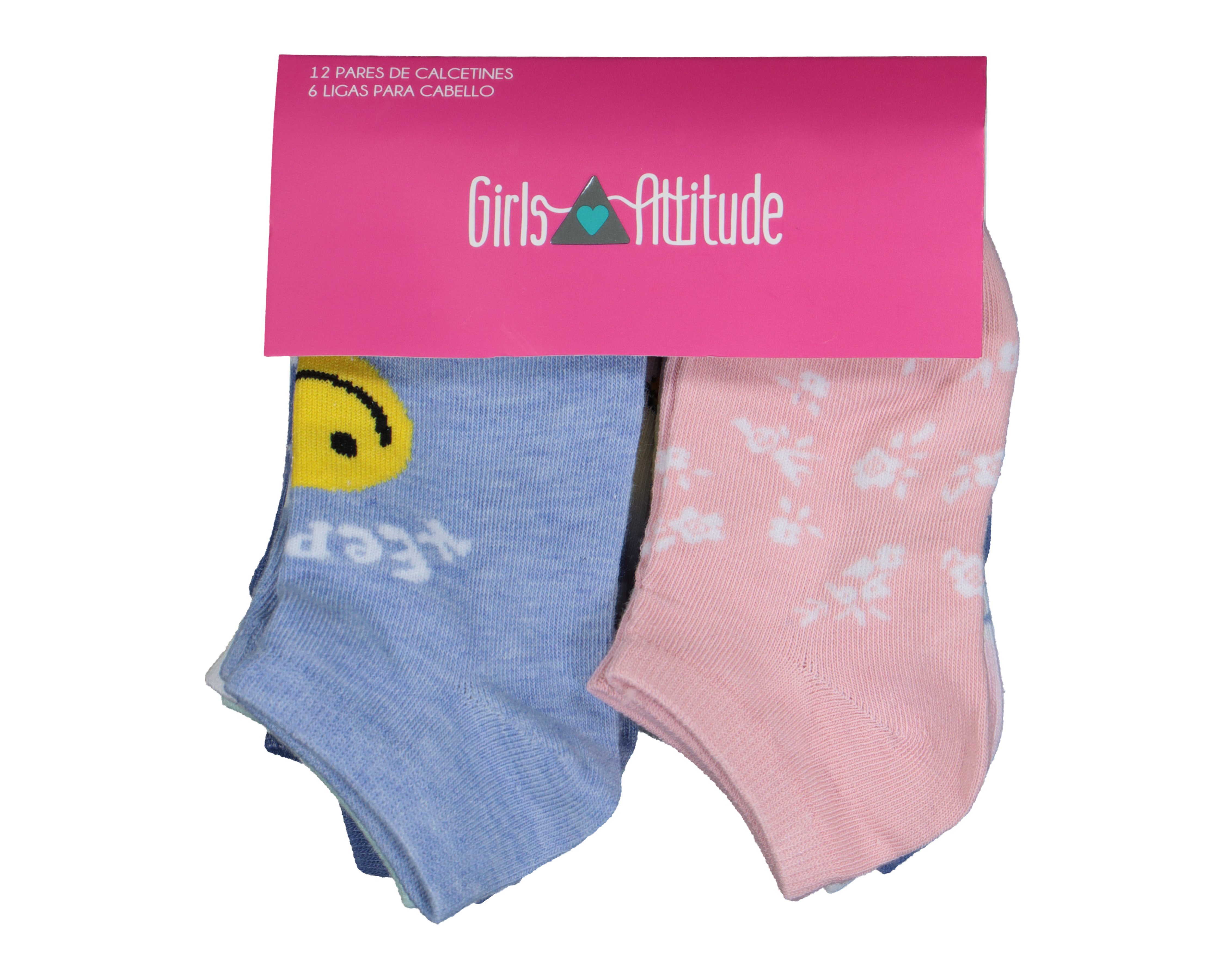 Foto 4 pulgar | Foto 3 | Calcetas Tines Girls Attitude para Niña 12 Pares