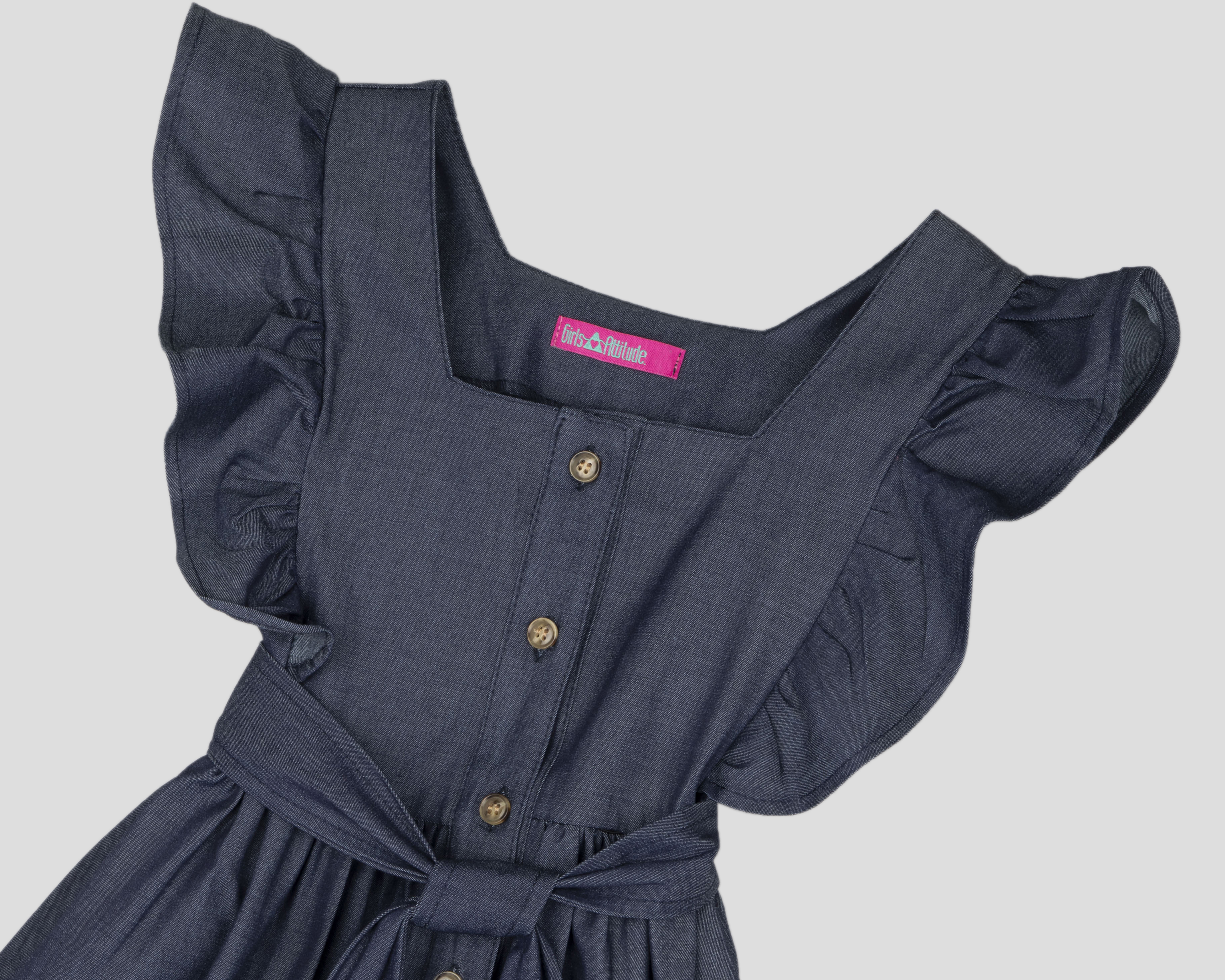 Foto 4 pulgar | Foto 3 | Vestido Azul Girls Attitude para Niña