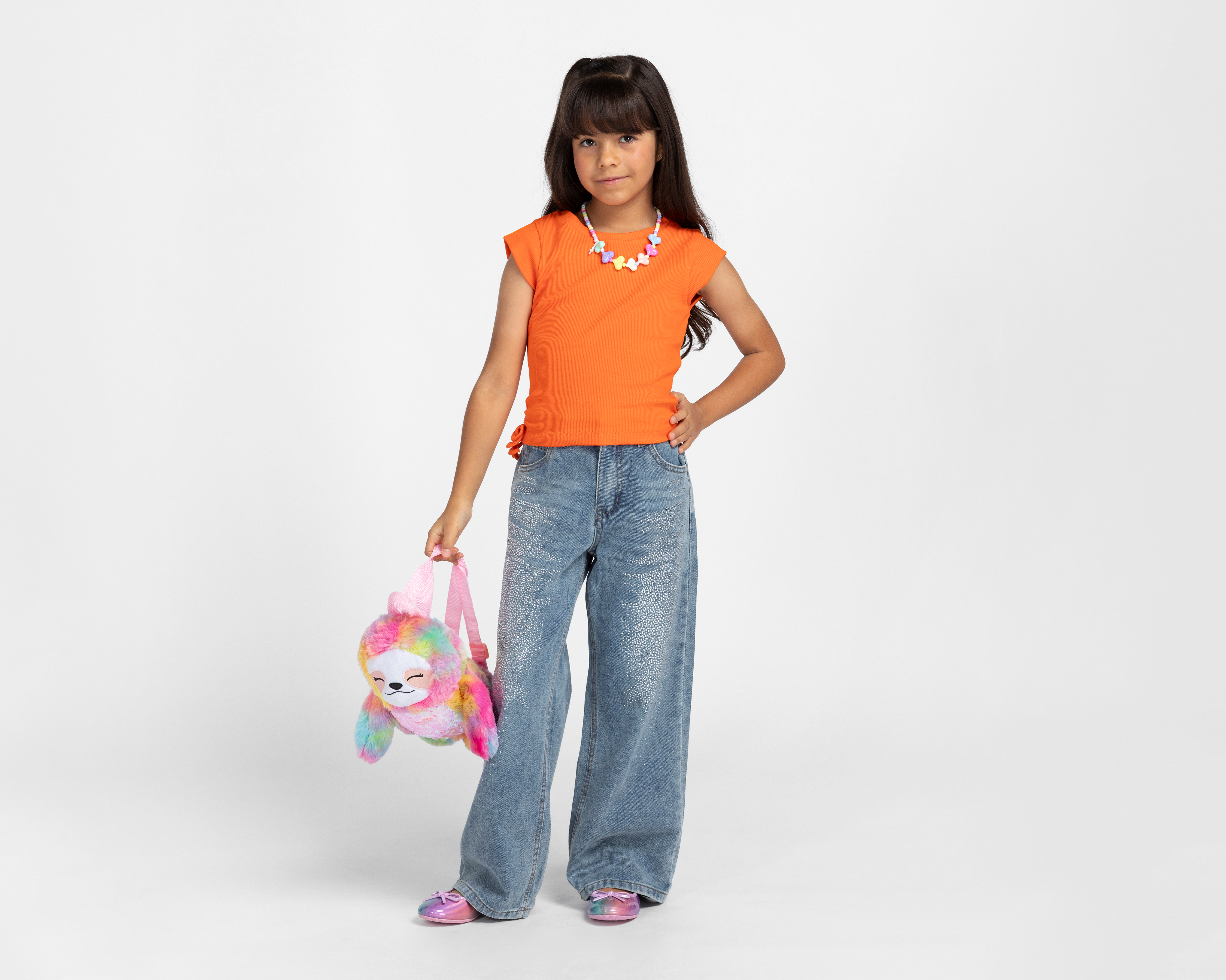 Foto 2 | Foto 2 | Playera Girls Attitude sin Mangas Anaranjada para Niña