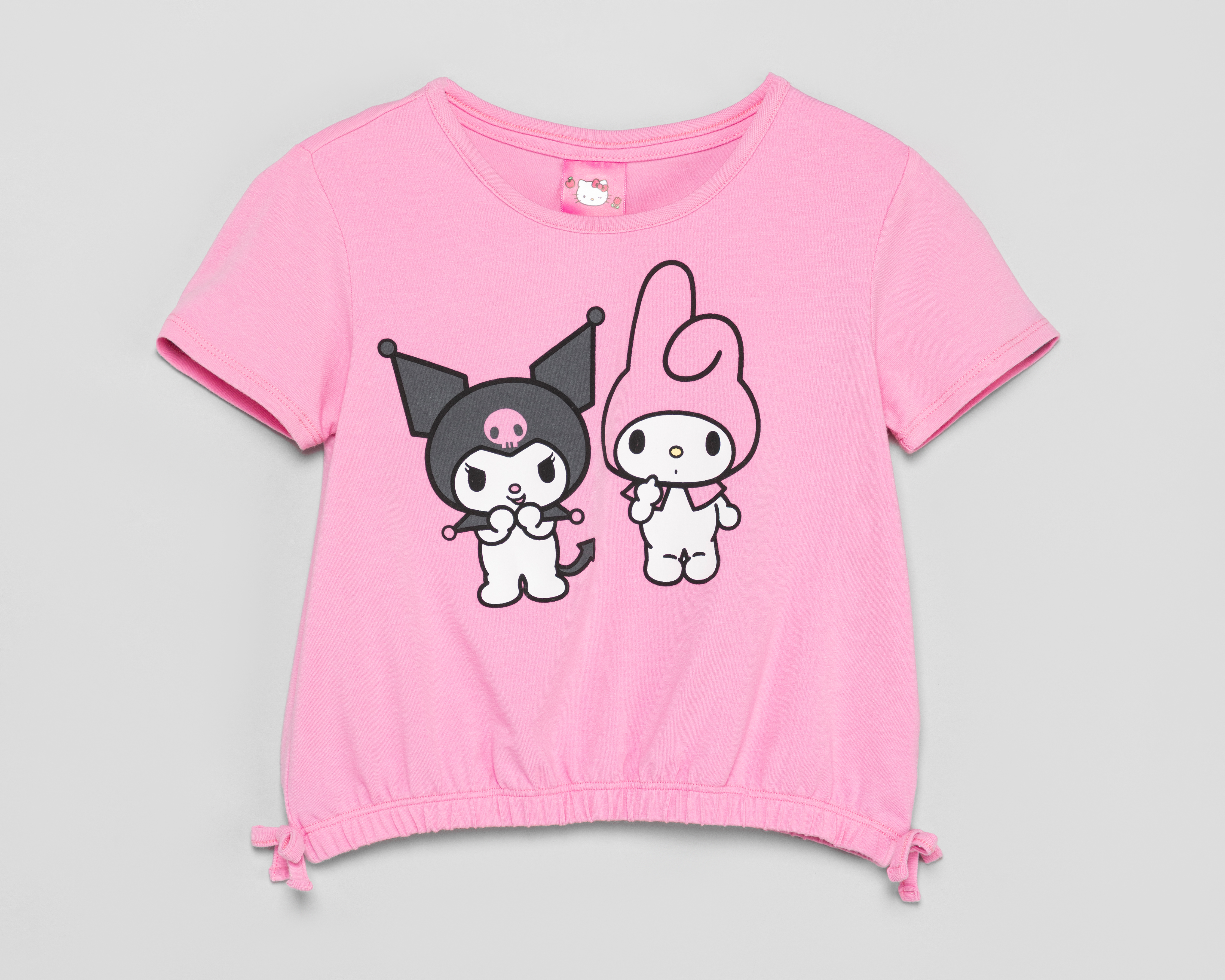 Playera de Cuello Redondo Rosa Kuromi para Niña